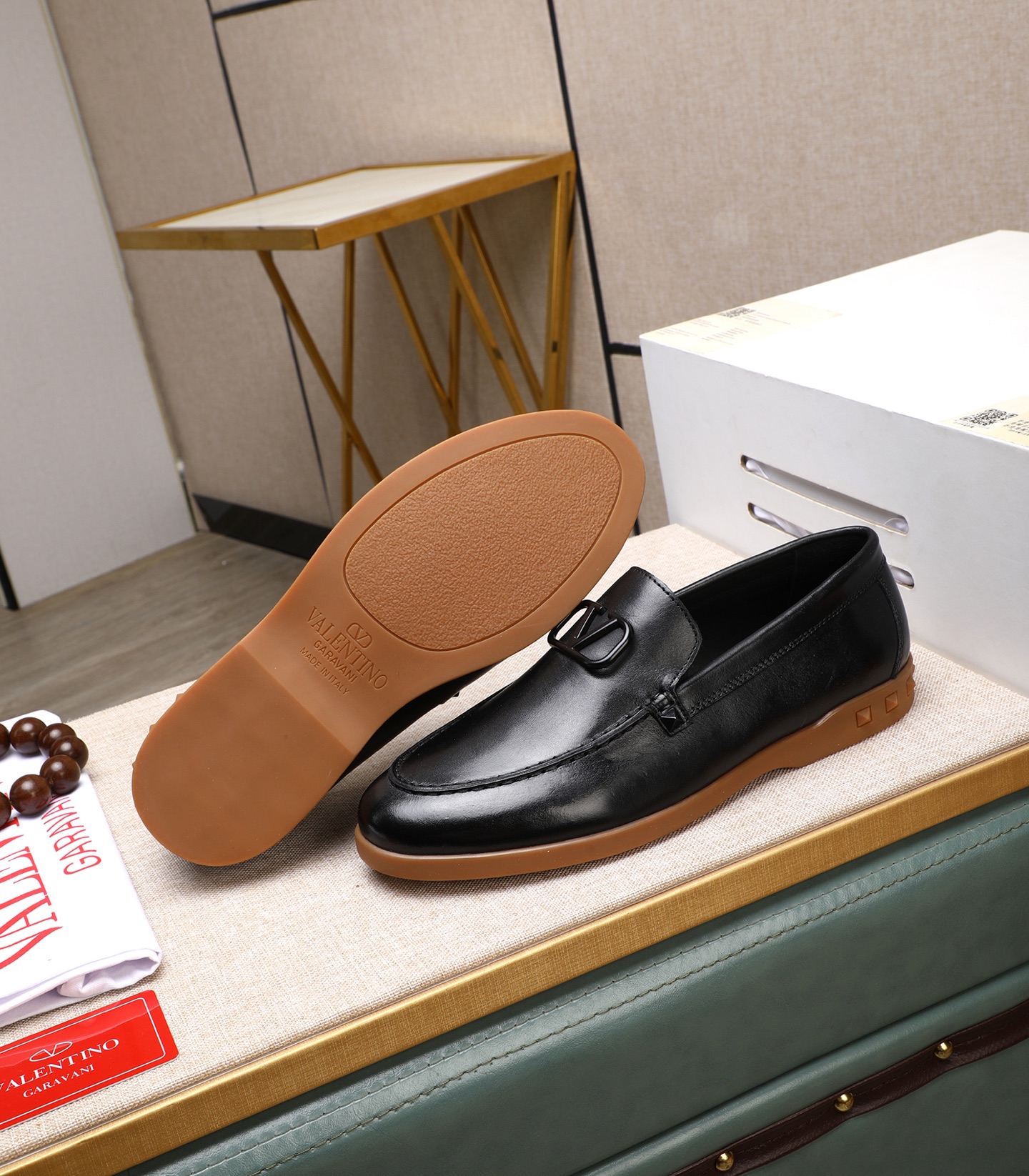 Valentino Men's Black Leather Loafers with V Logo, Sizes 38-44 5 i1742198550287 6286 0 3
