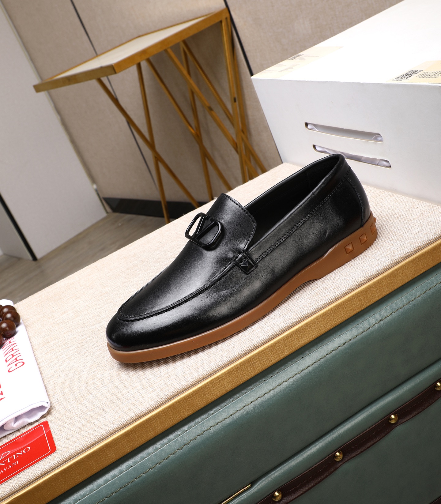 Valentino Men's Black Leather Loafers with V Logo, Sizes 38-44 7 i1742198550306 4257 0 5