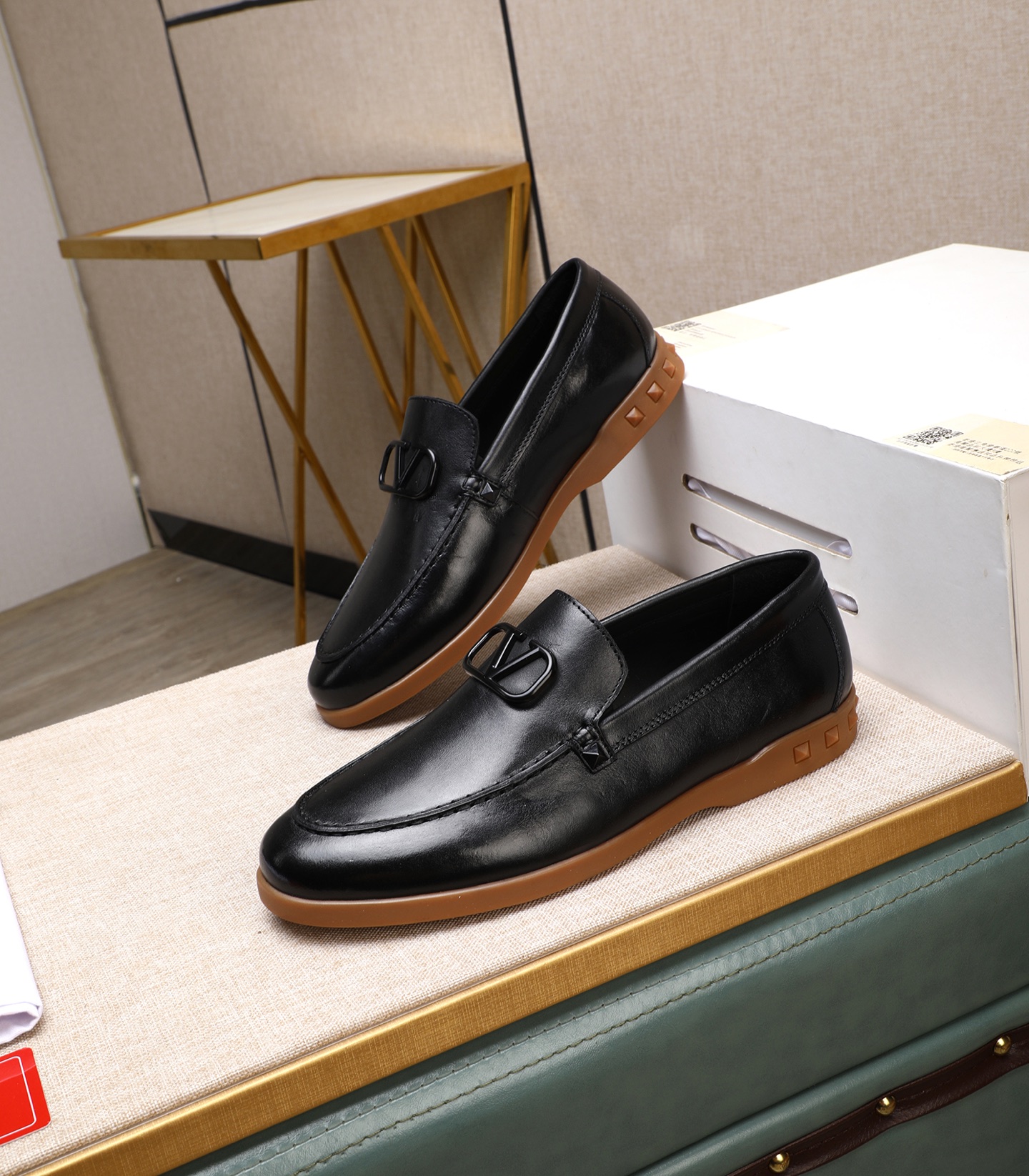 Valentino Men's Black Leather Loafers with V Logo, Sizes 38-44 4 i1742198550326 1596 0 2