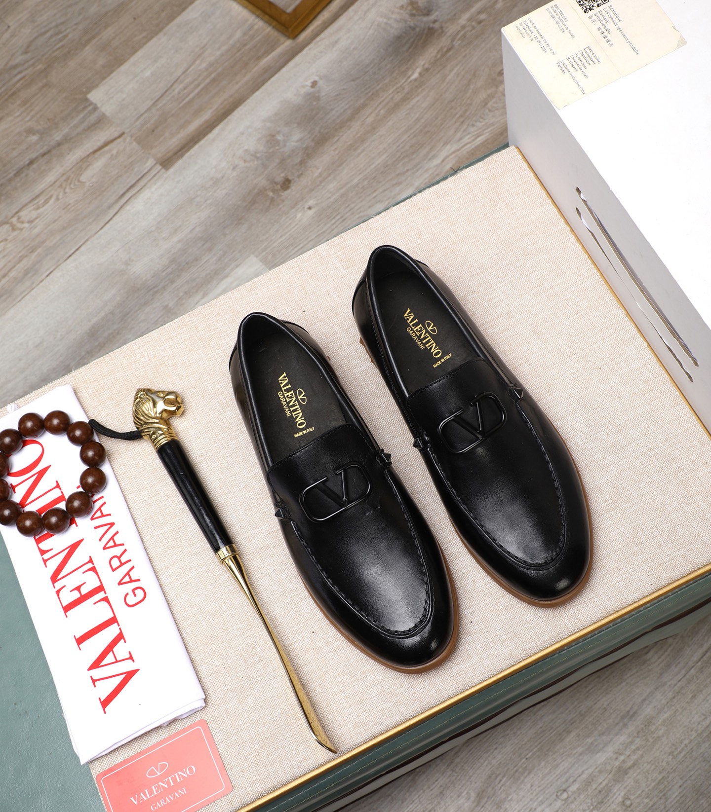 Valentino Men's Black Leather Loafers with V Logo, Sizes 38-44 2 i1742198550329 3276 0 0