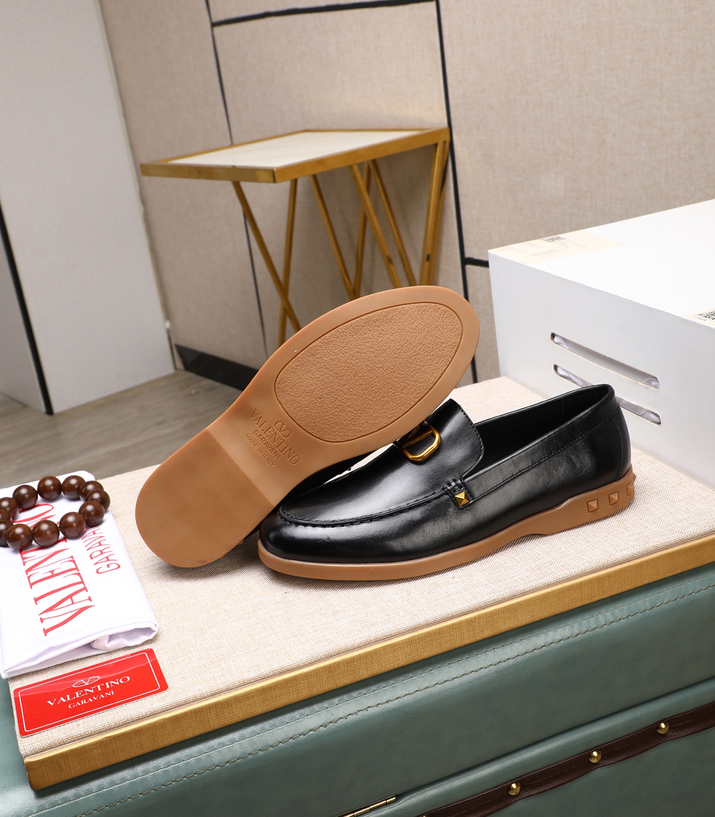 Valentino Garavani Men's Leather Loafers with Gold Logo Accent 5 i1742198566334 1753 0 3