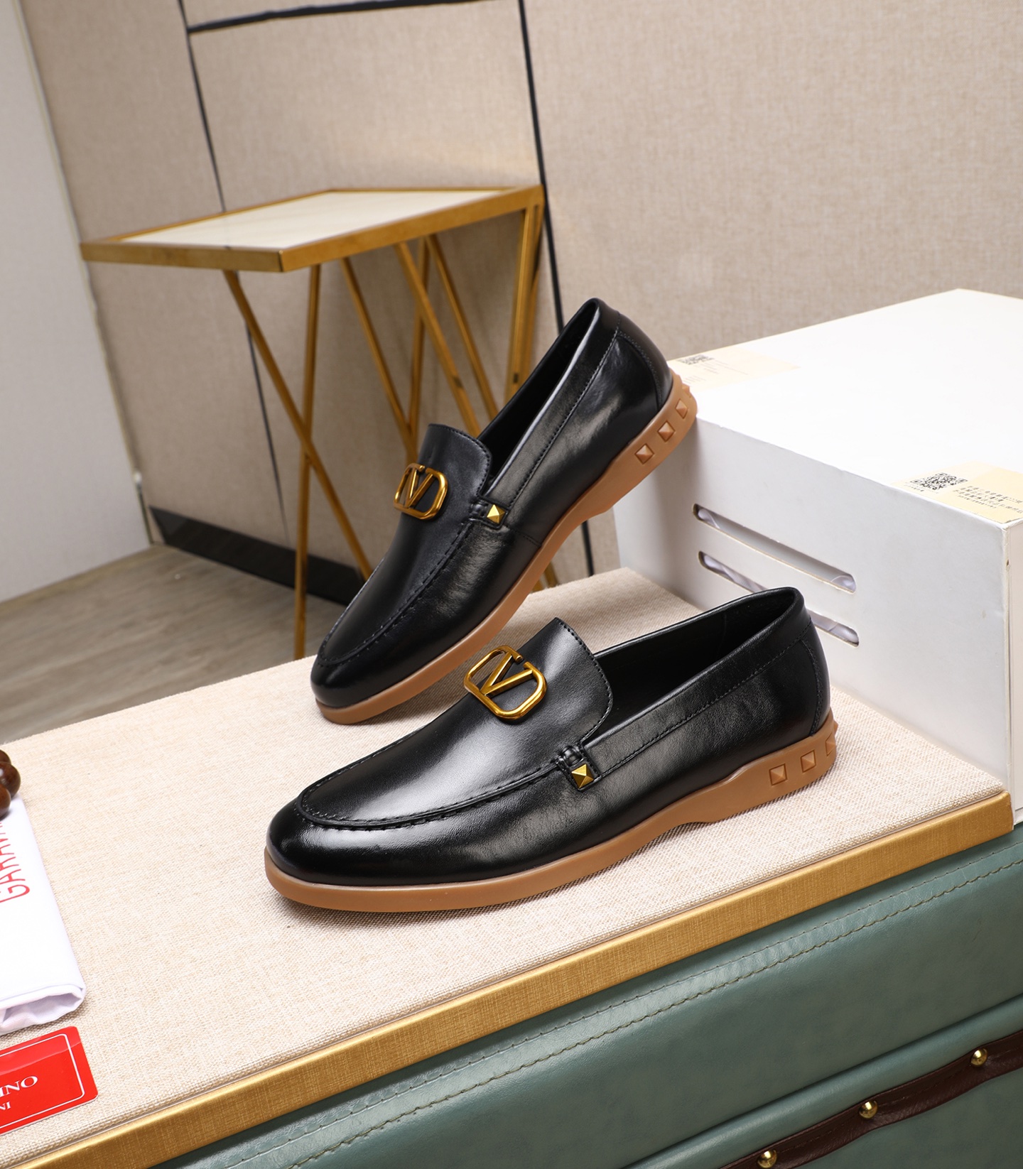 Valentino Garavani Men's Leather Loafers with Gold Logo Accent 4 i1742198567244 3496 0 2