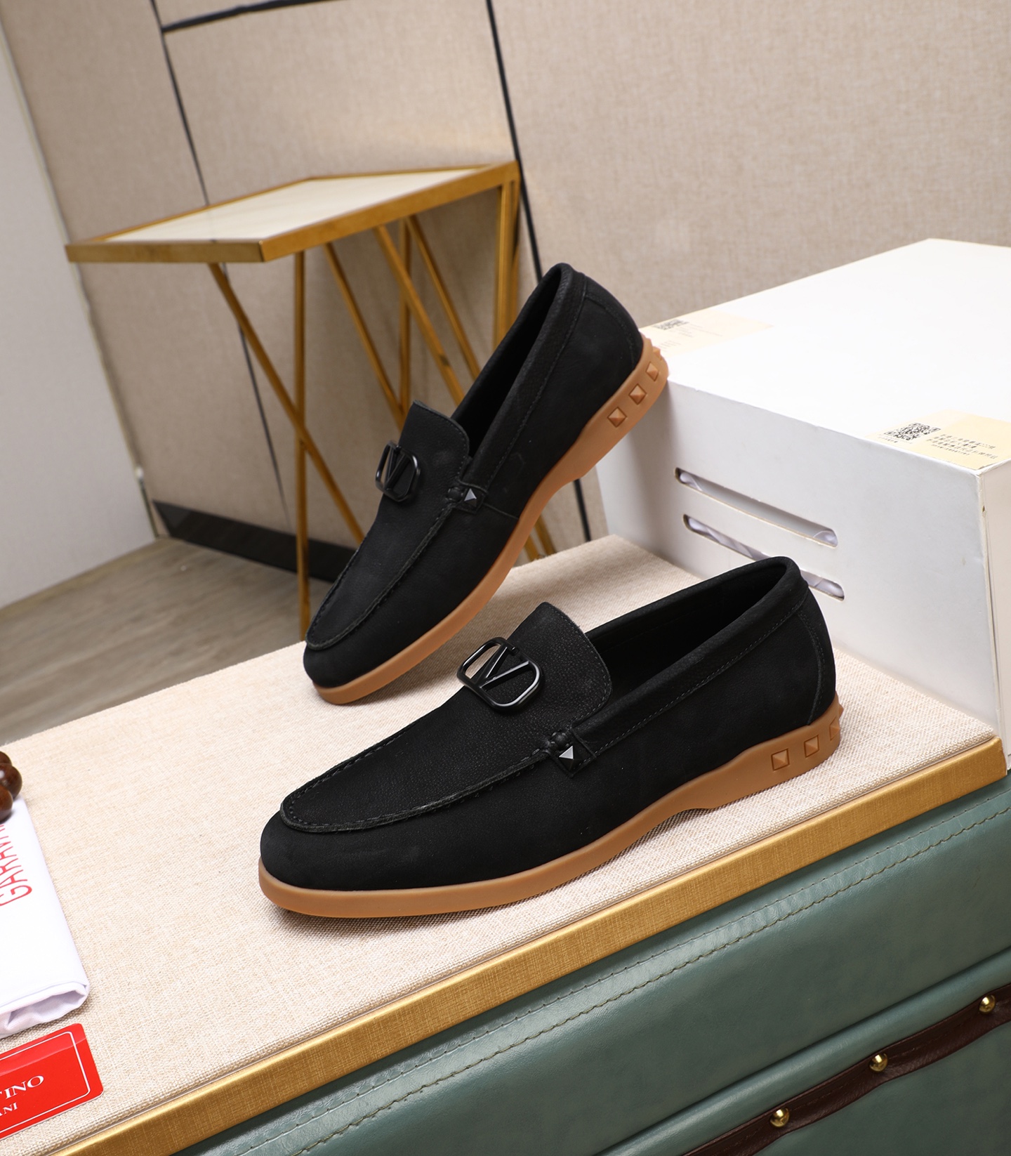 Valentino Men's Black Leather Loafers with Metal Logo | Sizes 38-44 4 i1742198582402 641 0 2