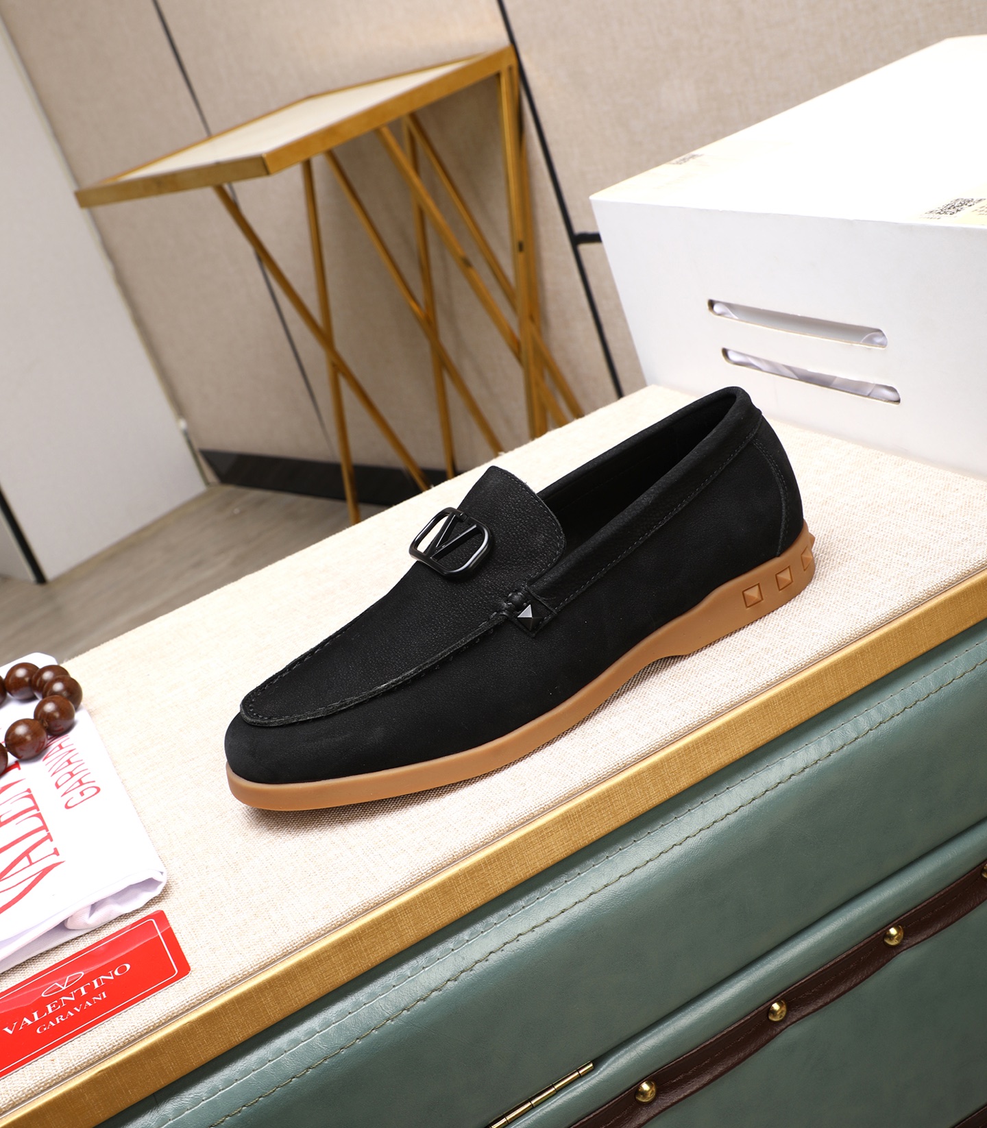 Valentino Men's Black Leather Loafers with Metal Logo | Sizes 38-44 7 i1742198583421 1984 0 5
