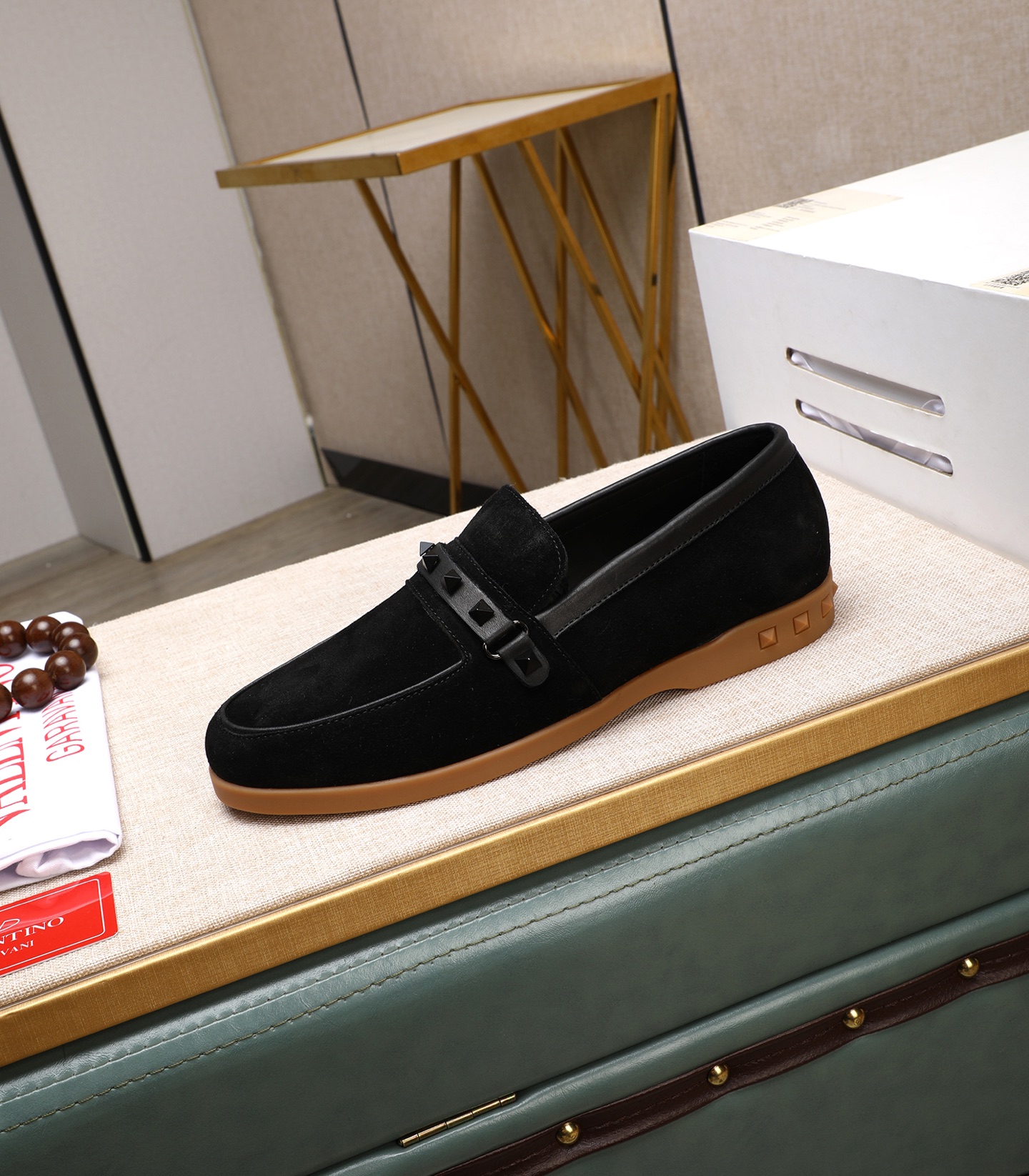 Valentino Men's Black Suede Leather Loafers with Studded Strap, Sizes 38-44 7 i1742198655788 3916 0 5