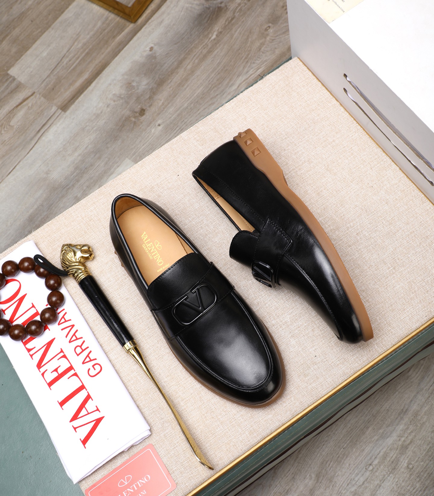 Valentino Garavani Men's Black Leather Loafers, EU 38-44 3 i1742198712412 92 0 1