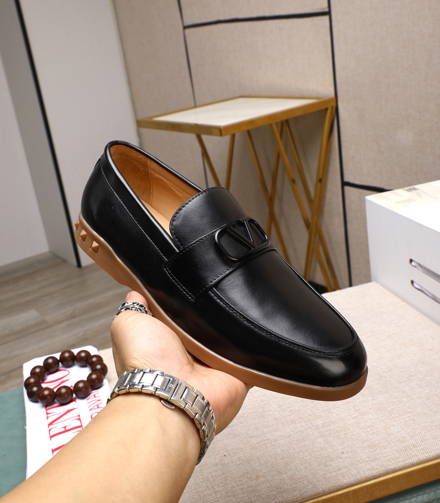 Valentino Garavani Men's Black Leather Loafers, EU 38-44 6 i1742198713051 906 0 4