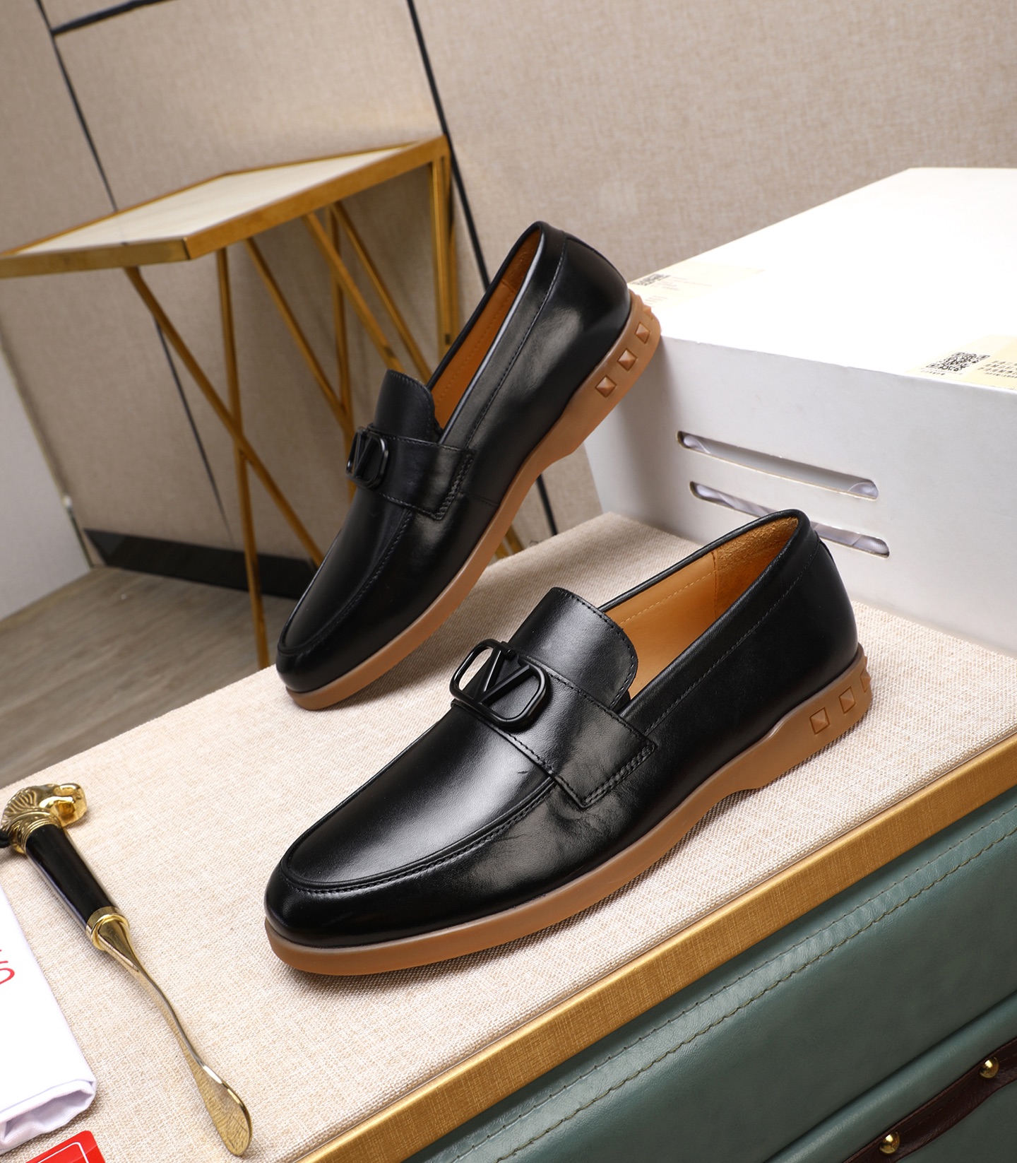 Valentino Garavani Men's Black Leather Loafers, EU 38-44 4 i1742198713057 6941 0 2