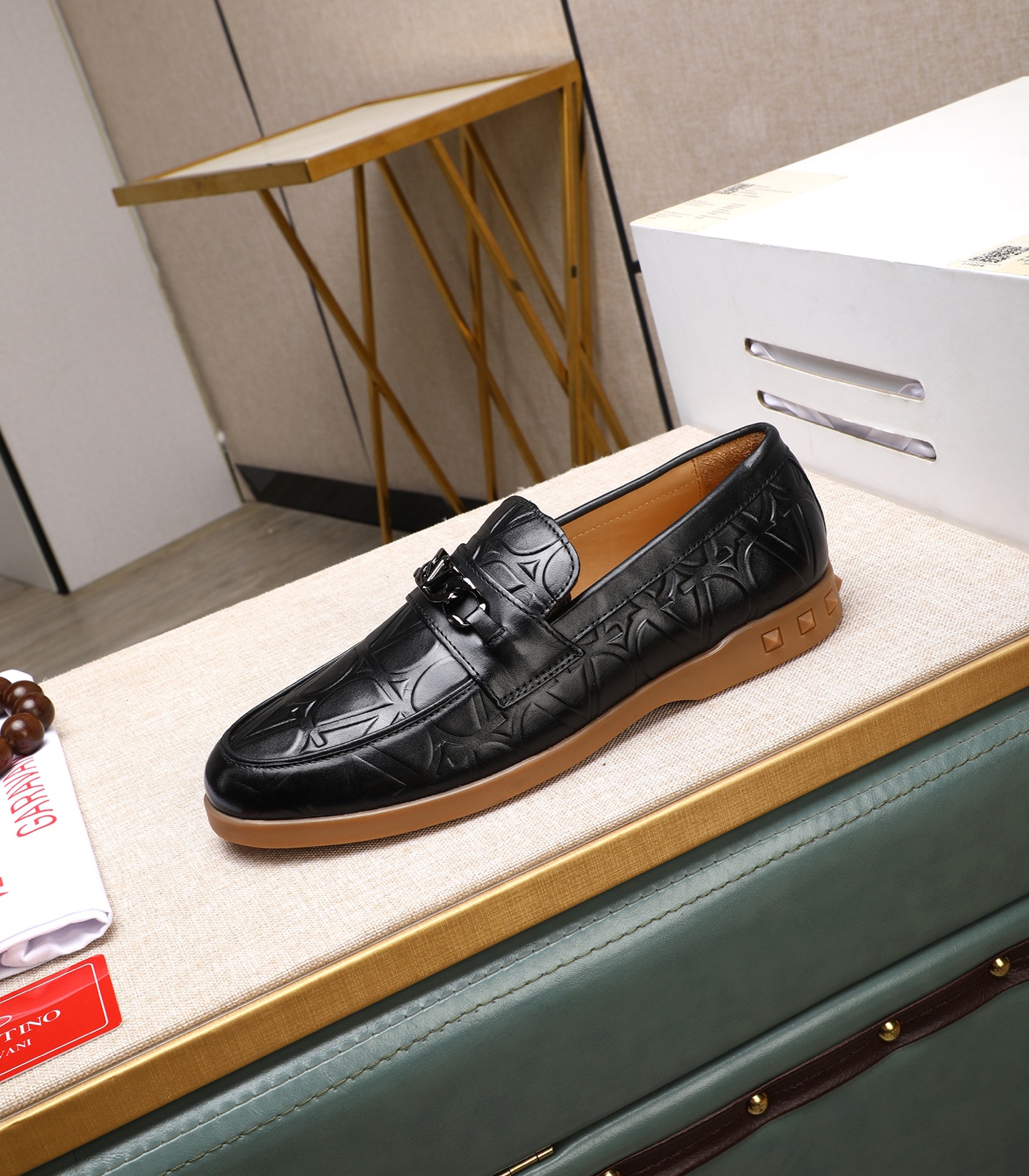 Valentino Garavani Men's Black Leather Loafers with Chain Detail, Sizes 38-44 7 i1742198723855 743 0 5