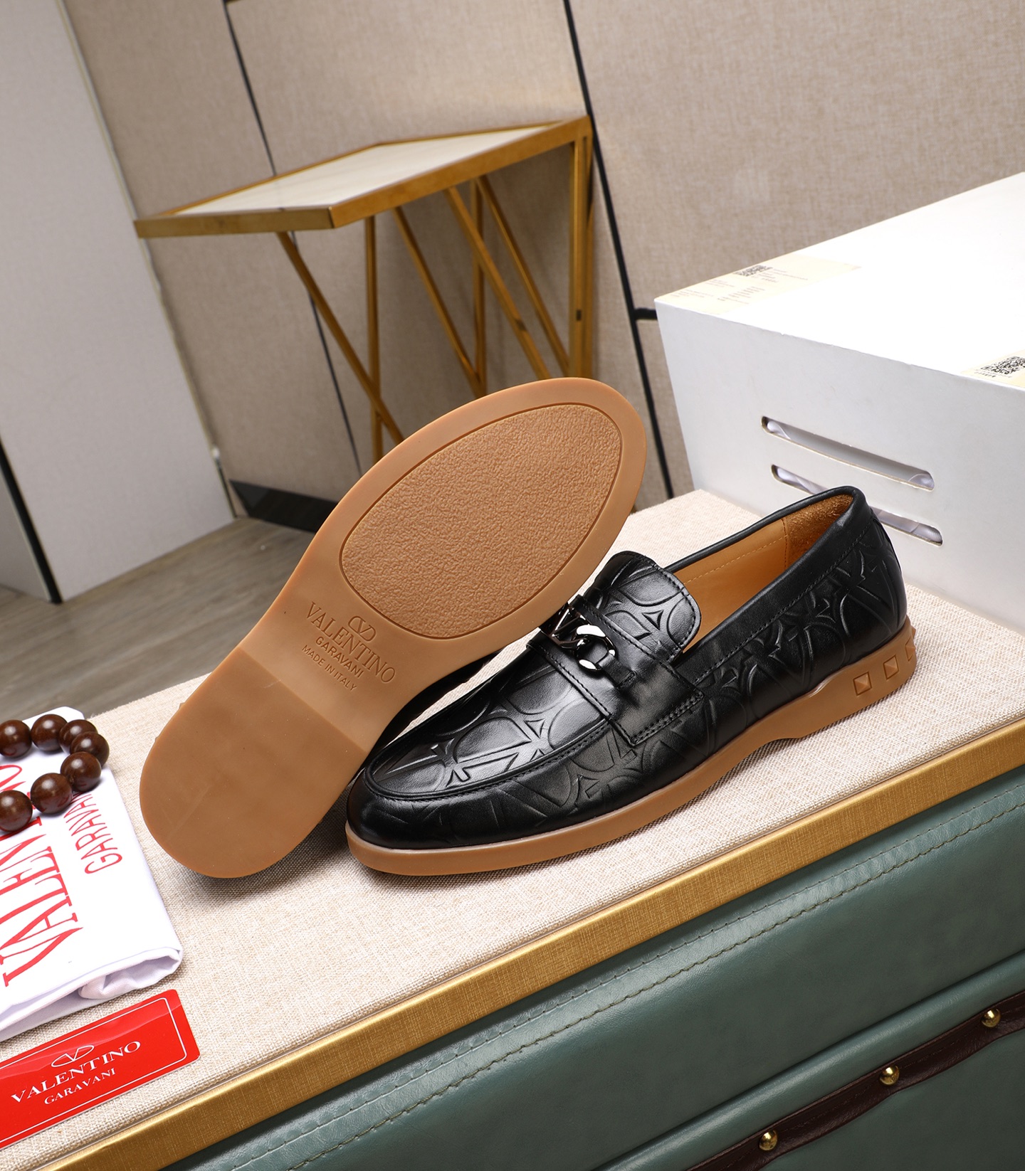 Valentino Garavani Men's Black Leather Loafers with Chain Detail, Sizes 38-44 5 i1742198724603 3092 0 3