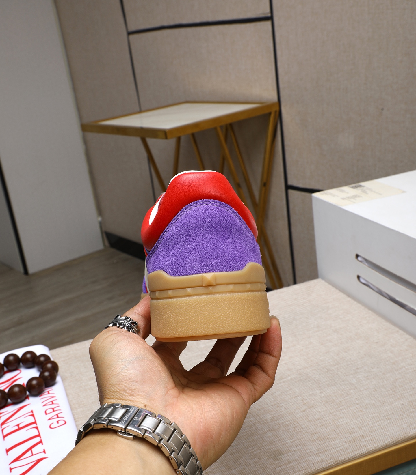 VALENTINO GARAVANI UPVILLAGE Leather Sneakers Designer Rivet Low Top Shoes 9 i1742543005767 5787 0 7