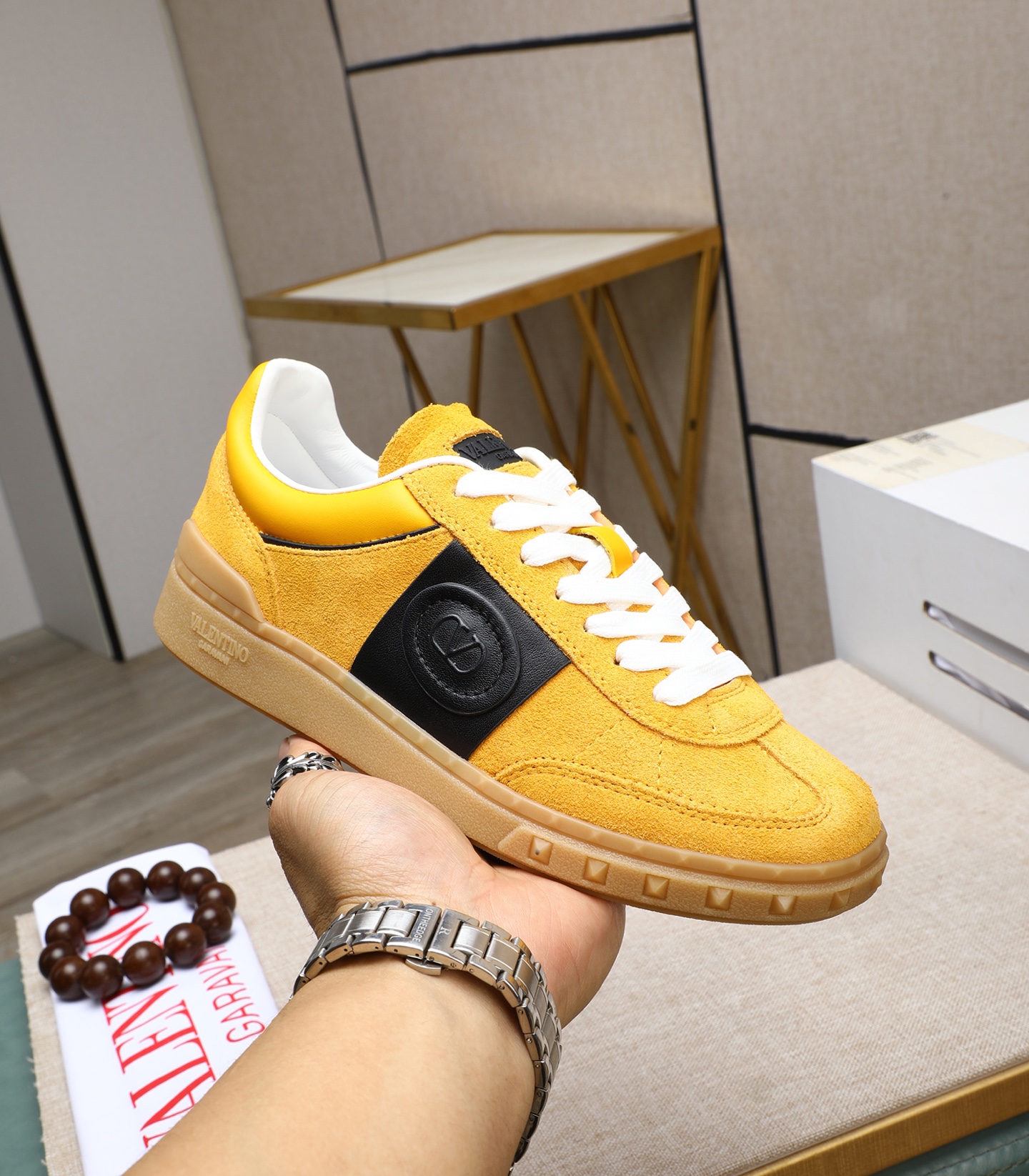 Valentino Garavani Upvillage Leather Sneakers Yellow/Black Couples Edition 6 i1742543101855 1581 0 4