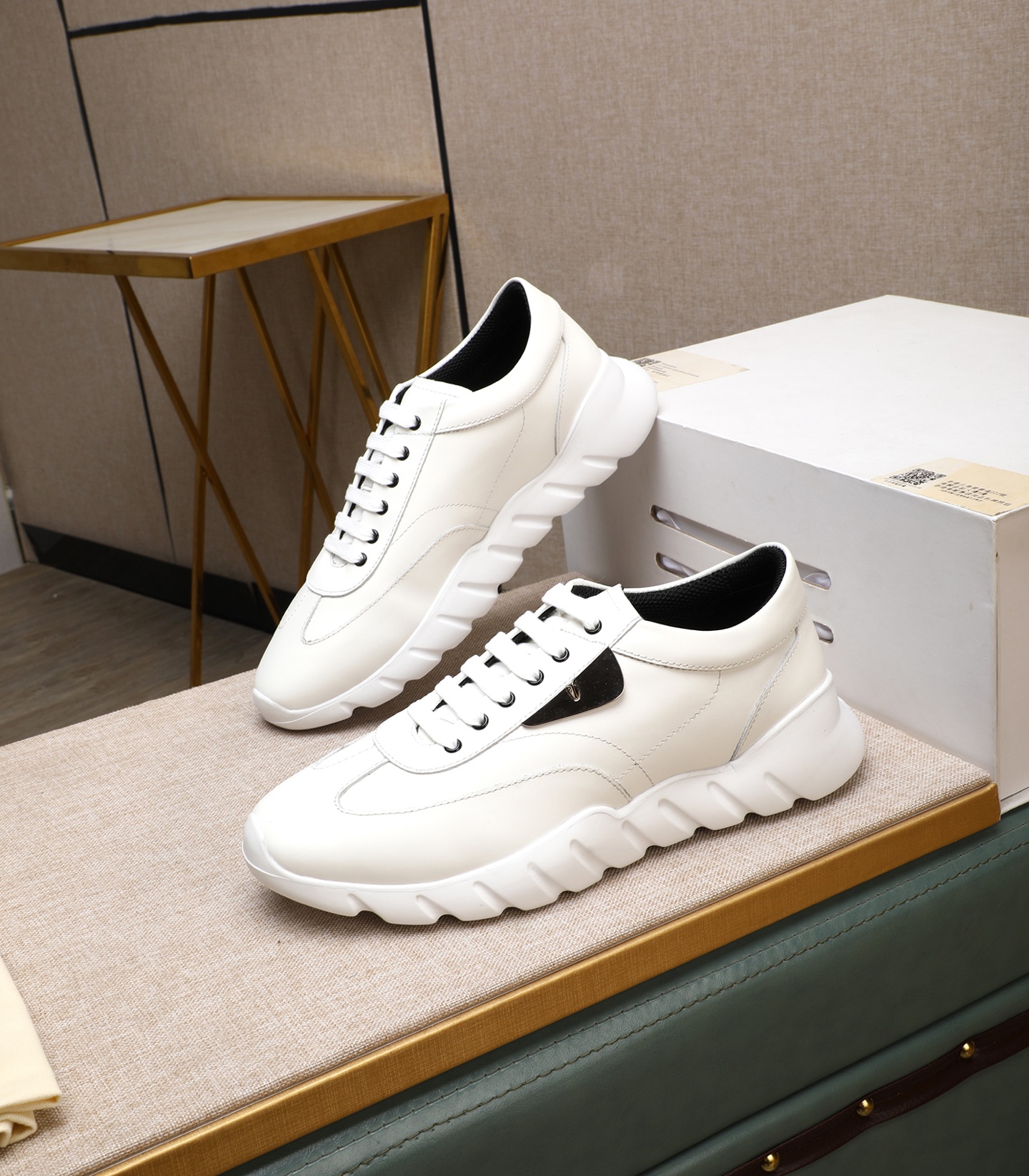 Fendi Men's Tag Series White Leather Casual Sneakers - Sizes 39-44