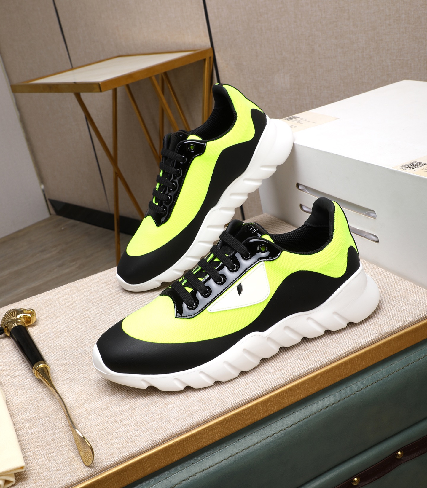 Fendi Men's Tag Series Black Tech Mesh Sneakers - Size 39-44