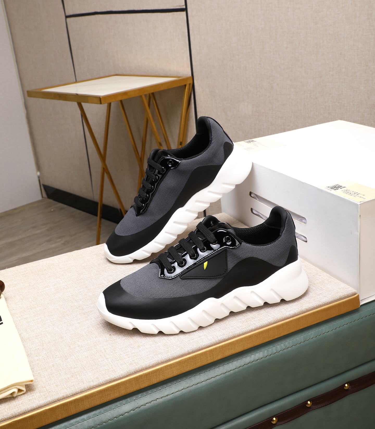 Fendi Men's Tag Series Black & Grey Mesh Sneakers - Size 39-44