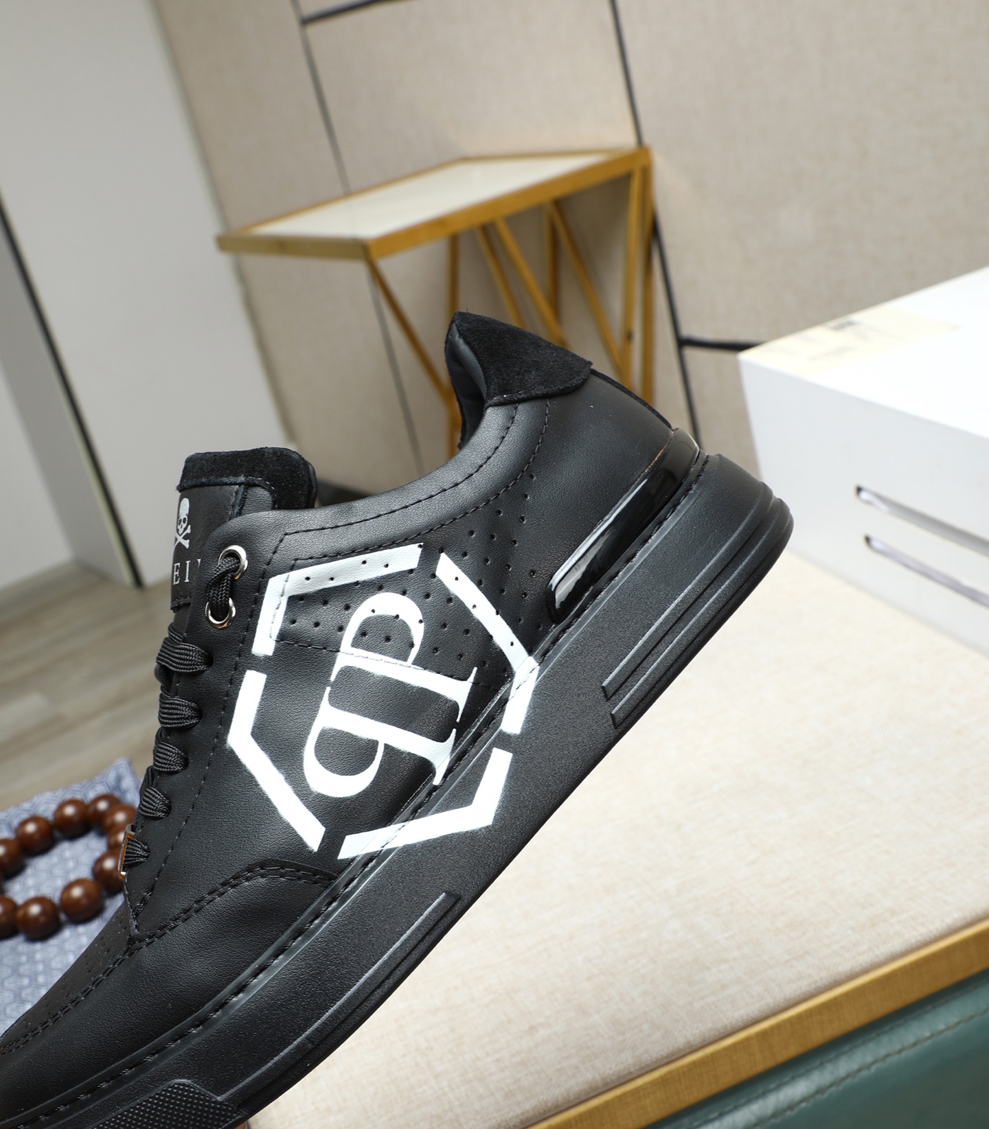 Philipp Plein Men's Black Leather Sneakers with Metal Accents - Size 39-45 10 i1743147873861 4383 0 8