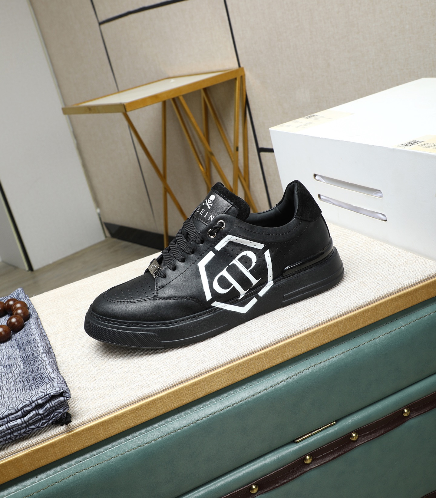 Philipp Plein Men's Black Leather Sneakers with Metal Accents - Size 39-45 7 i1743147873892 3011 0 5