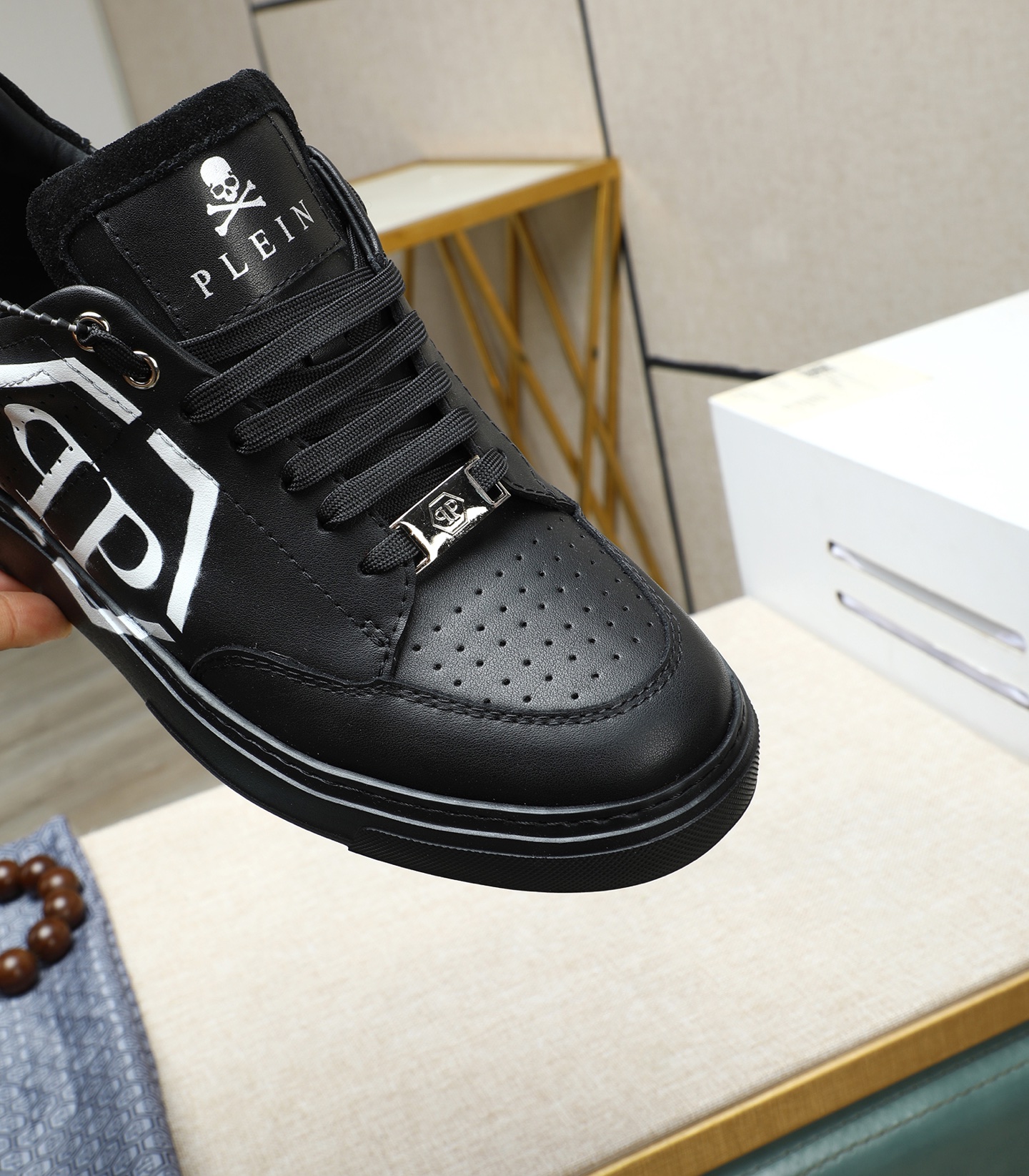 Philipp Plein Men's Black Leather Sneakers with Metal Accents - Size 39-45 8 i1743147874826 9384 0 6