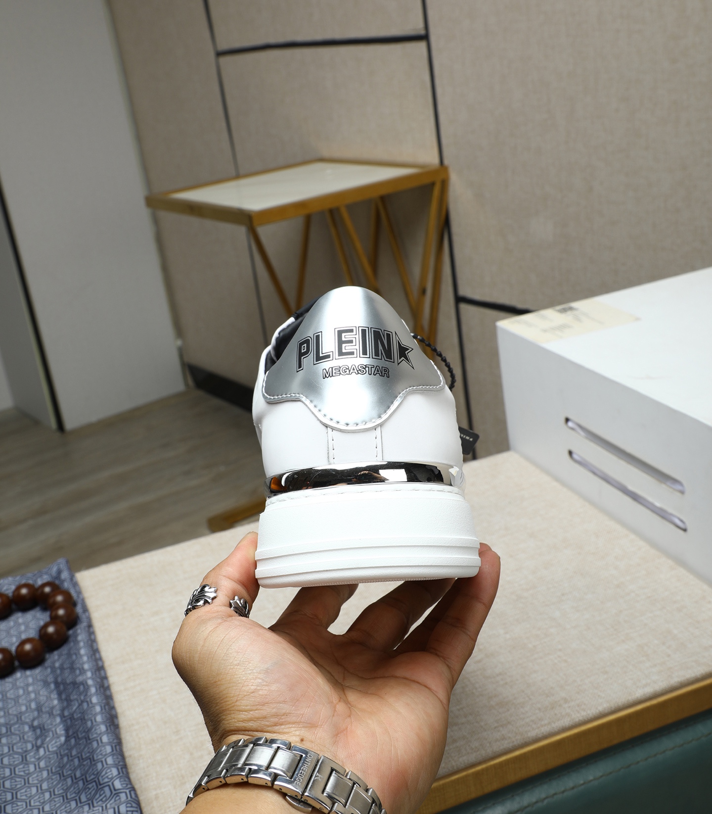 Philipp Plein White Leather Sneakers with Metal Logo and Punk Details 8 i1743147934555 957 0 6