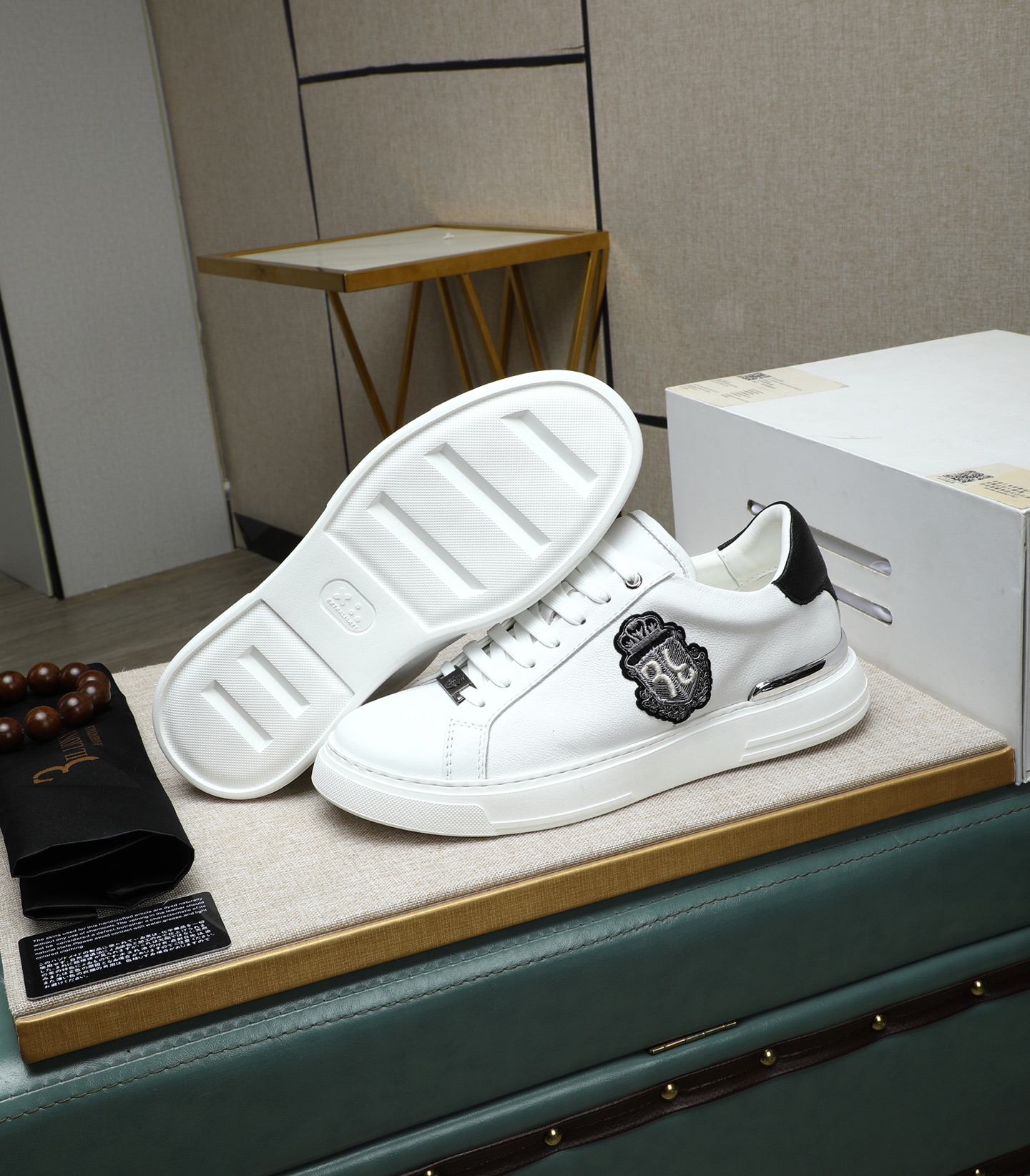 Philipp Plein Men's White Leather Sneakers with Black Heel Accent 5 i1743148009081 6975 0 3