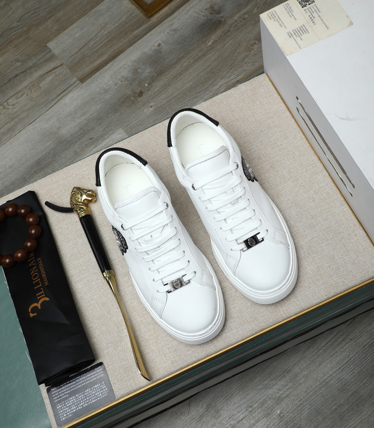 Philipp Plein Men's White Leather Sneakers with Black Heel Accent 3 i1743148009089 4916 0 1