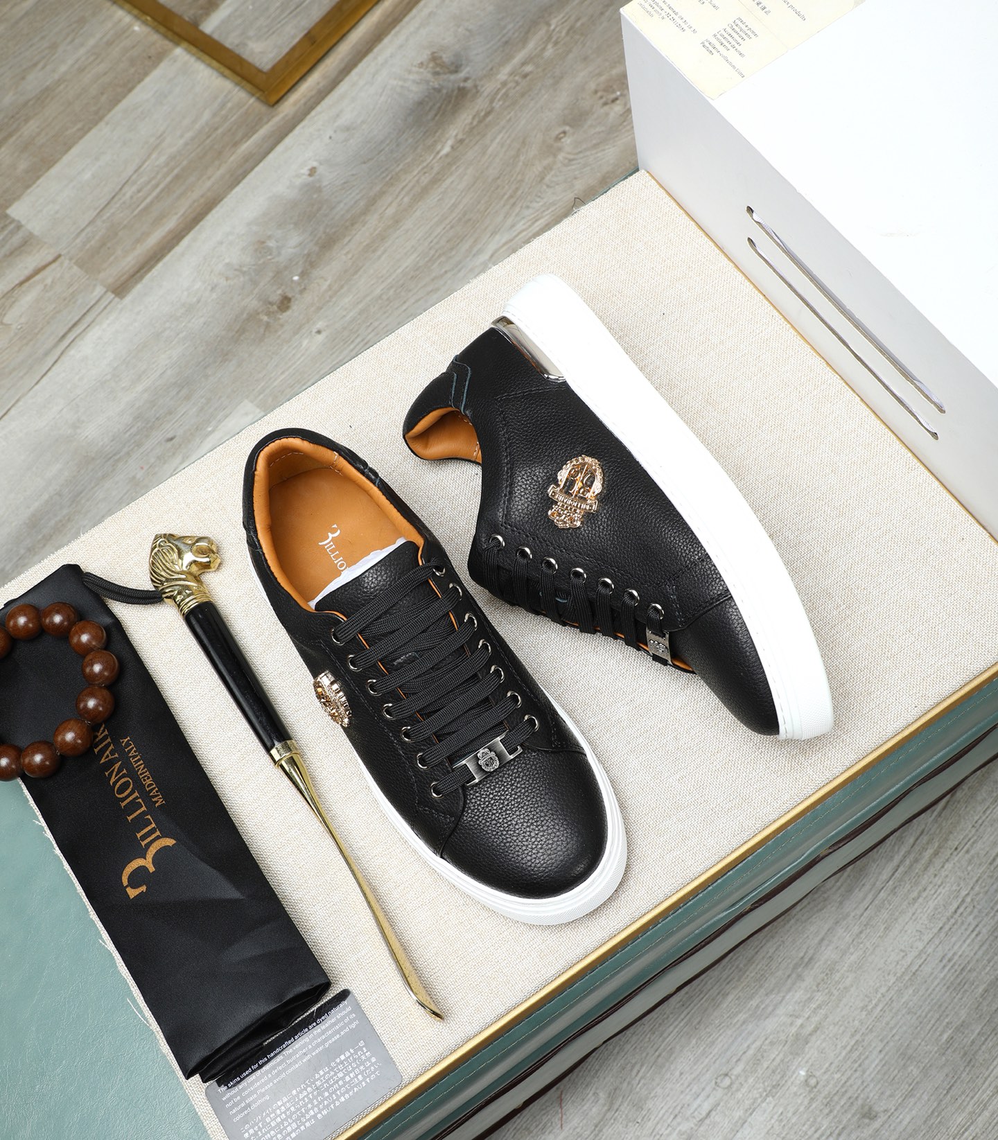 Philipp Plein Leather Sneakers - Black Leather Upper and Rubber Sole 4 i1743148076509 6700 0 2