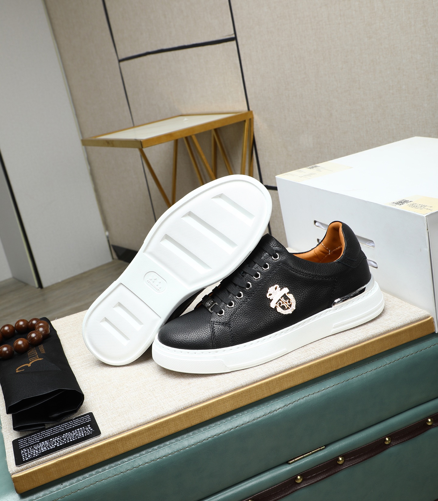 Philipp Plein Leather Sneakers - Black Leather Upper and Rubber Sole 5 i1743148076517 7961 0 3