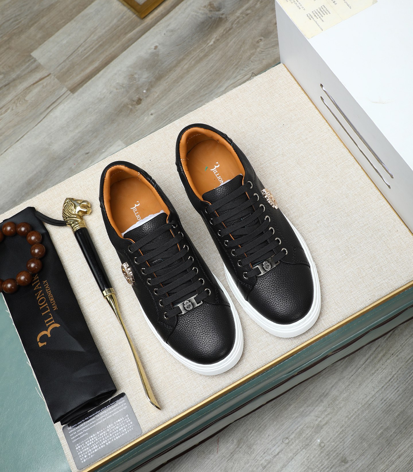Philipp Plein Leather Sneakers - Black Leather Upper and Rubber Sole 3 i1743148076519 3535 0 1
