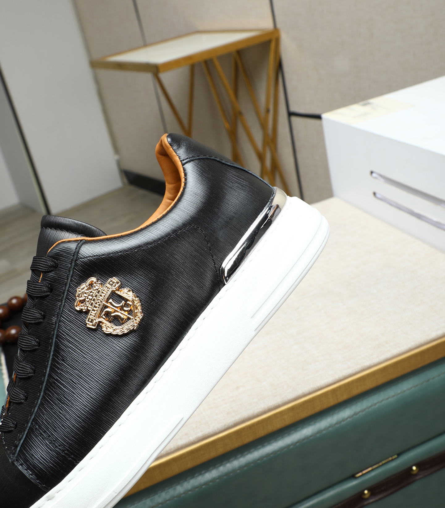 Philipp Plein Men's Leather Sneakers, Black Lace-up Casual Shoes Size 39-45 8 i1743148090462 110 0 6