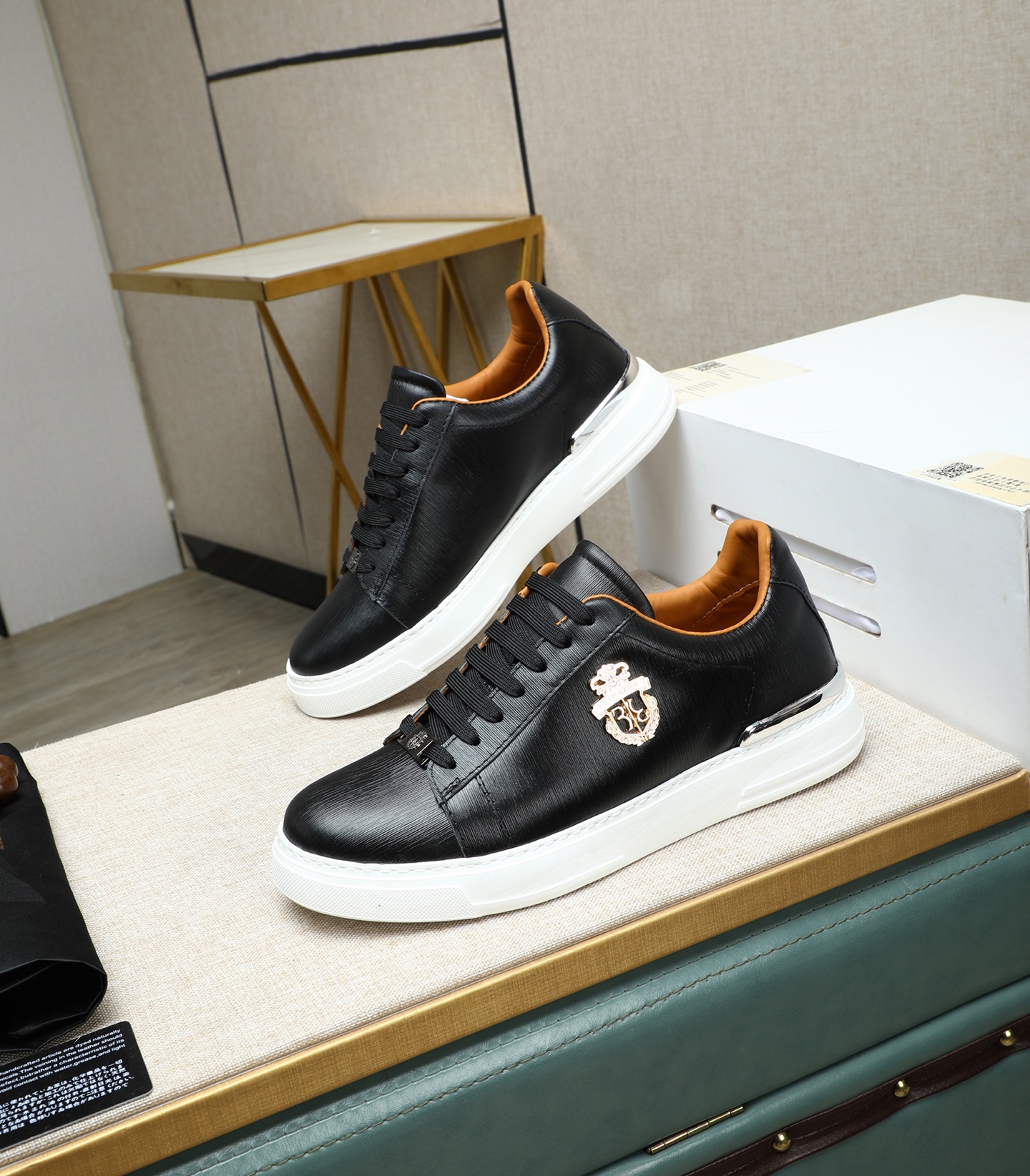 Philipp Plein Men's Leather Sneakers, Black Lace-up Casual Shoes Size 39-45 2 i1743148090469 8105 0 0