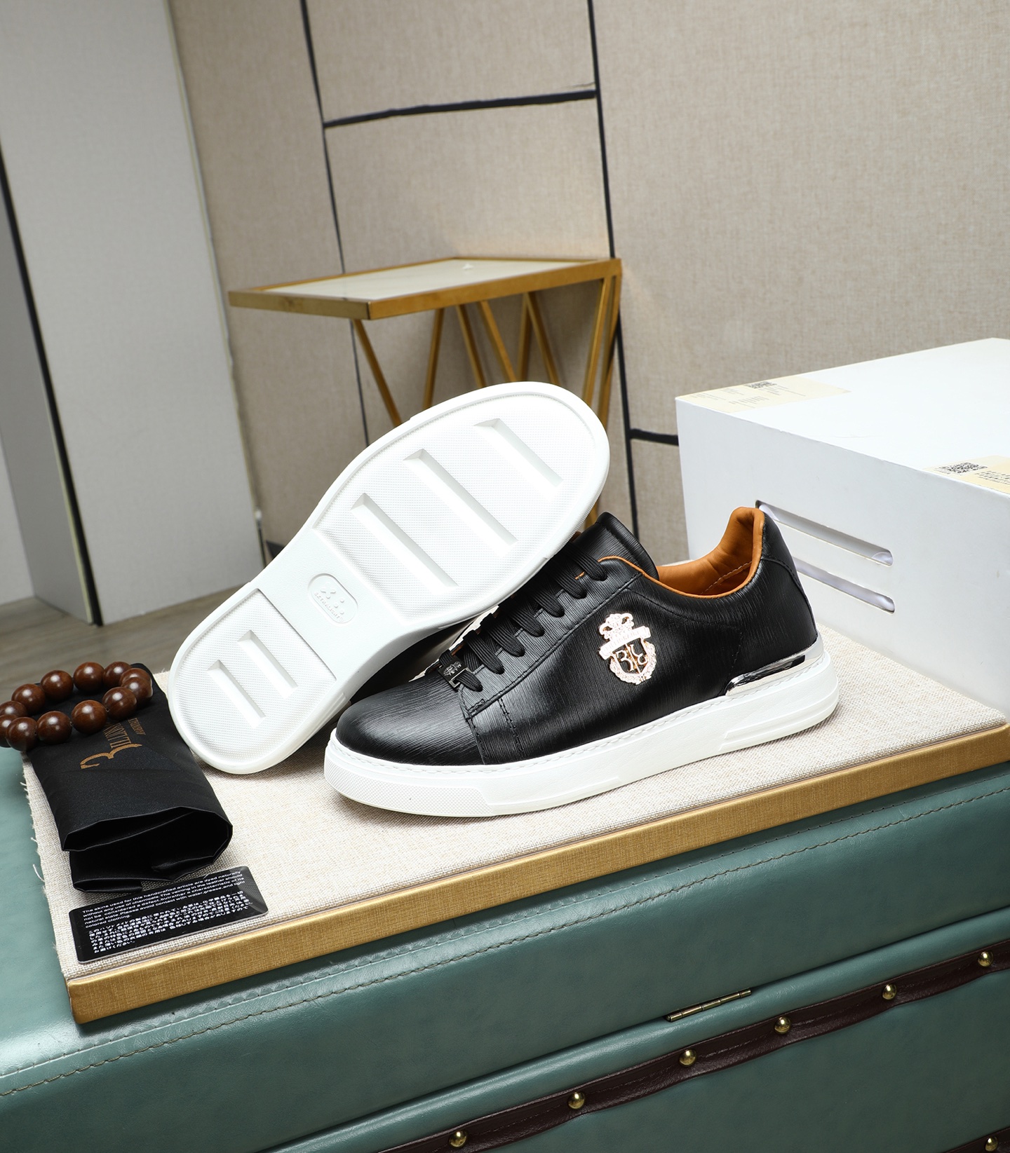 Philipp Plein Men's Leather Sneakers, Black Lace-up Casual Shoes Size 39-45 4 i1743148090502 937 0 2