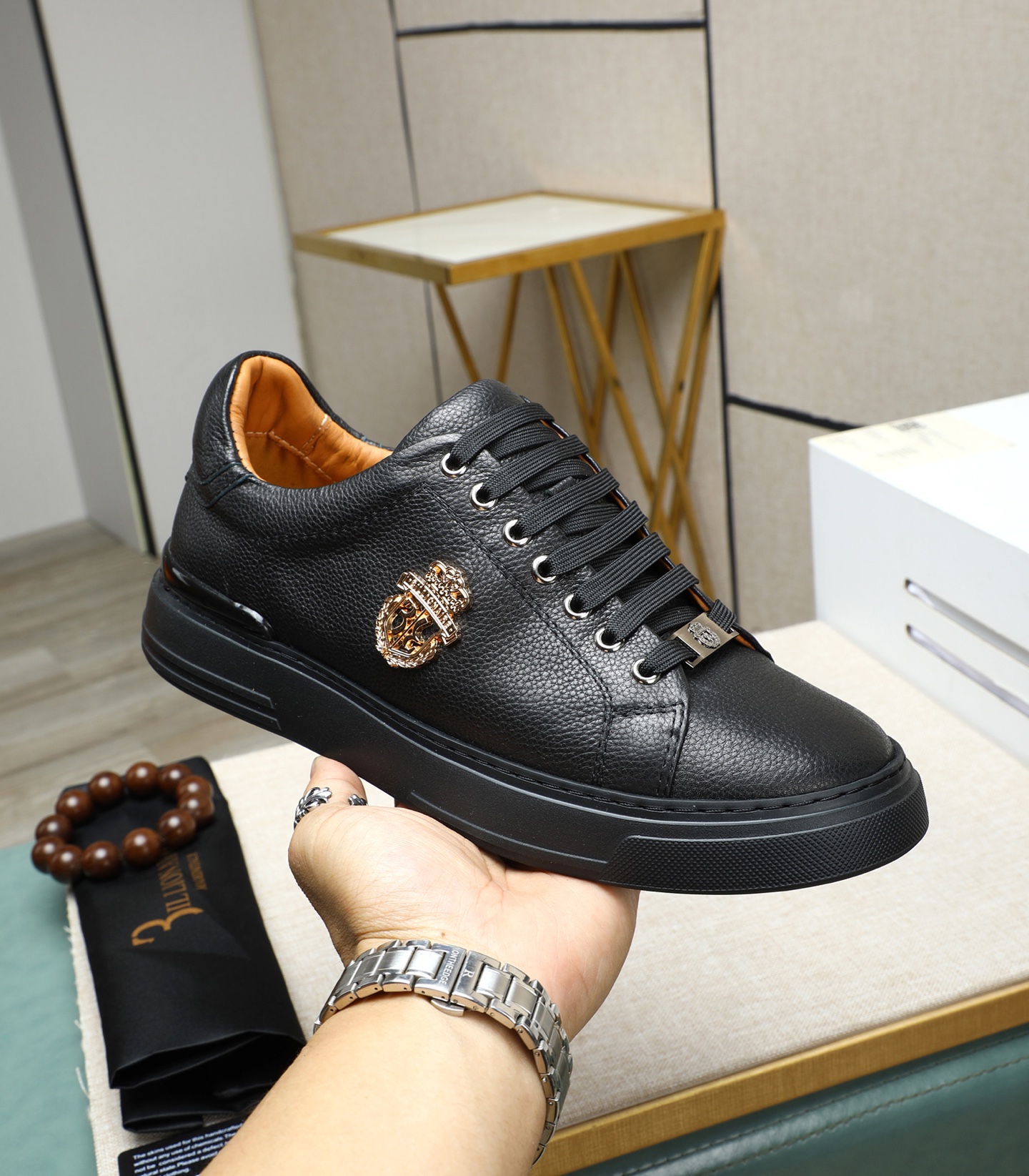 Philipp Plein Leather Sneakers - Punk Style Metal Accent - Size 39-45 6 i1743148106410 3335 0 4