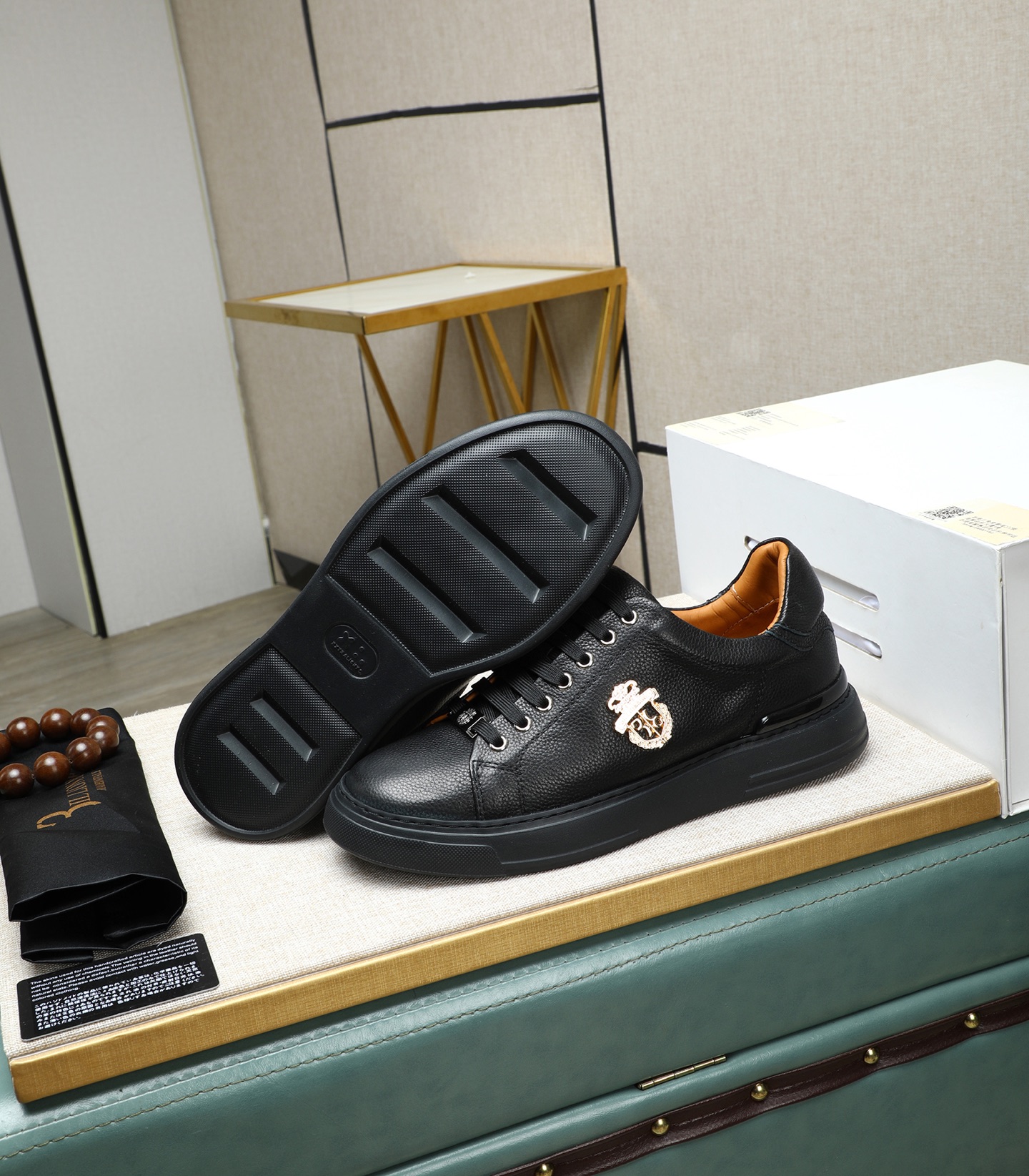 Philipp Plein Leather Sneakers - Punk Style Metal Accent - Size 39-45 5 i1743148106440 4484 0 3
