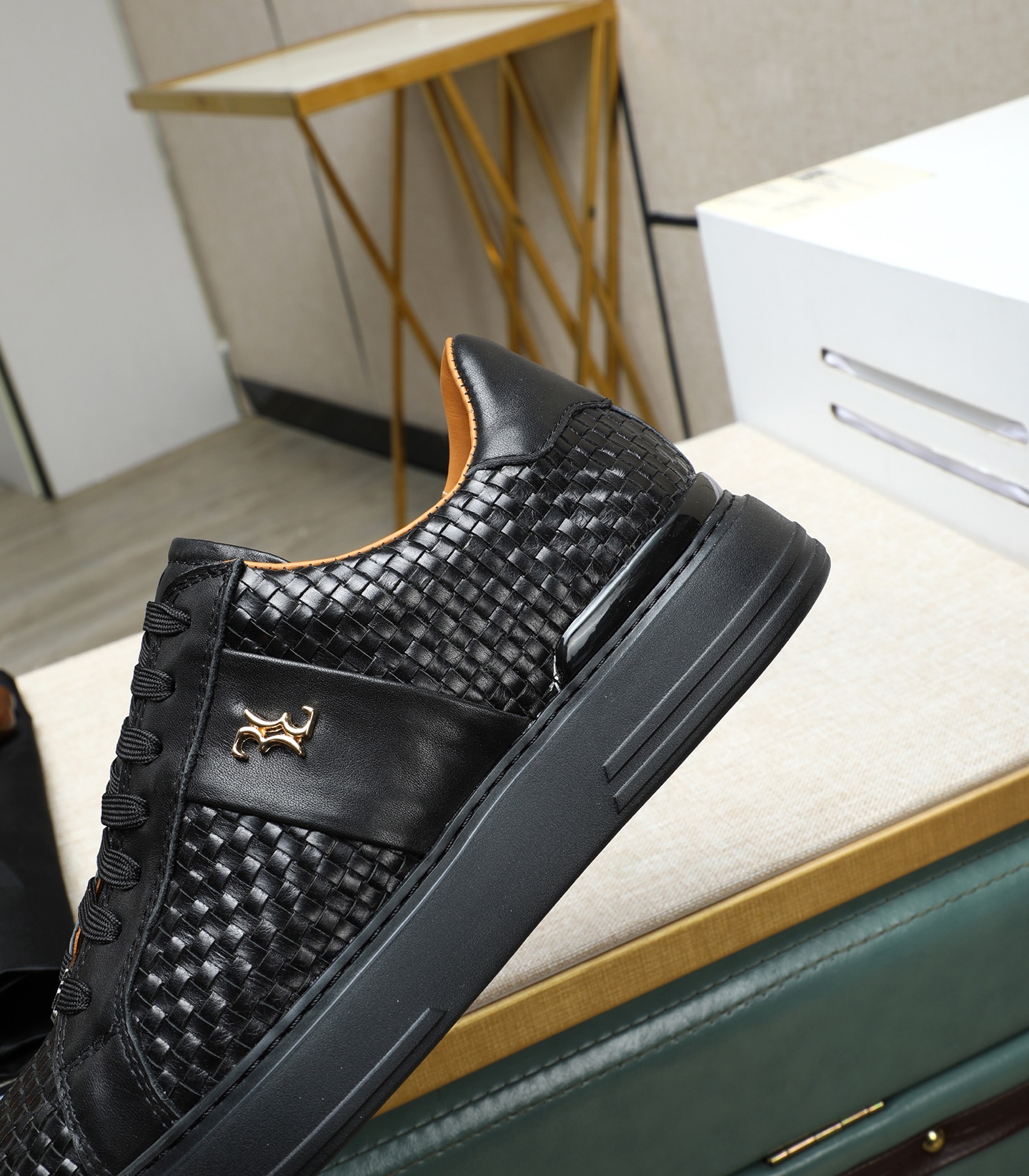 Philipp Plein Men's Black Leather Woven Sneakers Size 39-45 9 i1743148378055 2565 0 7