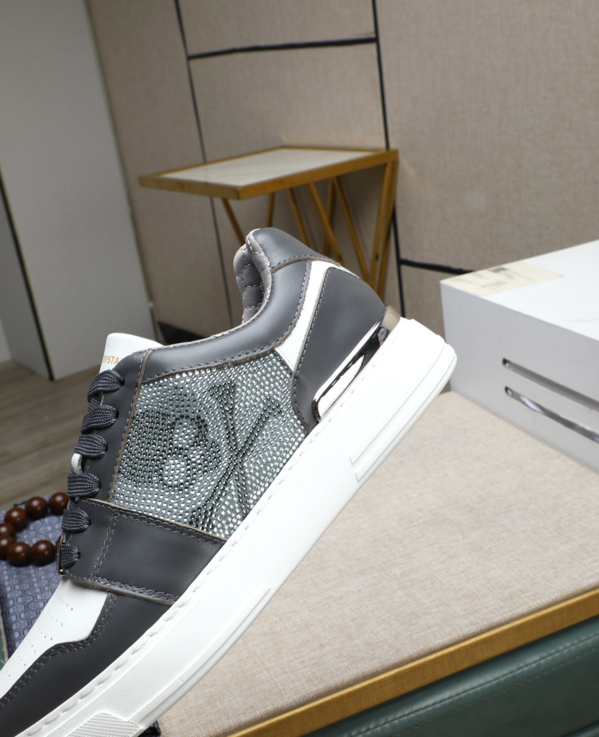 Philipp Plein Men's Lo-Top Sneakers with Nappa Leather and Hexagon Detail 9 i1744187485470 9579 0 7