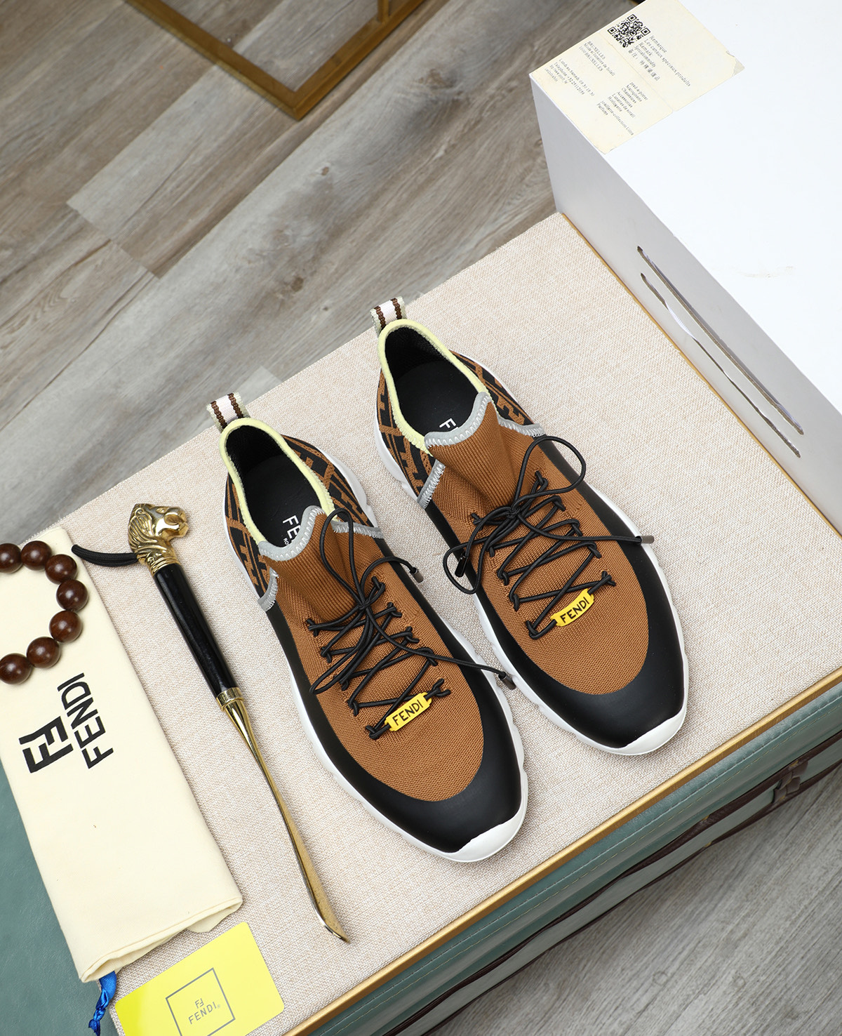 Fendi Tag Series Men's Casual Mesh Sneakers - Comfortable & Stylish 3 i1744188108646 5425 0 1