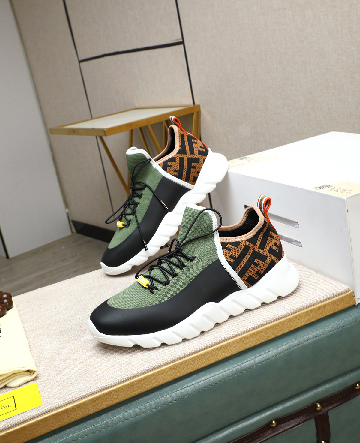 Fendi Tag Men's Casual Mesh Sneakers, Lightweight and Flexible, Size 39-44