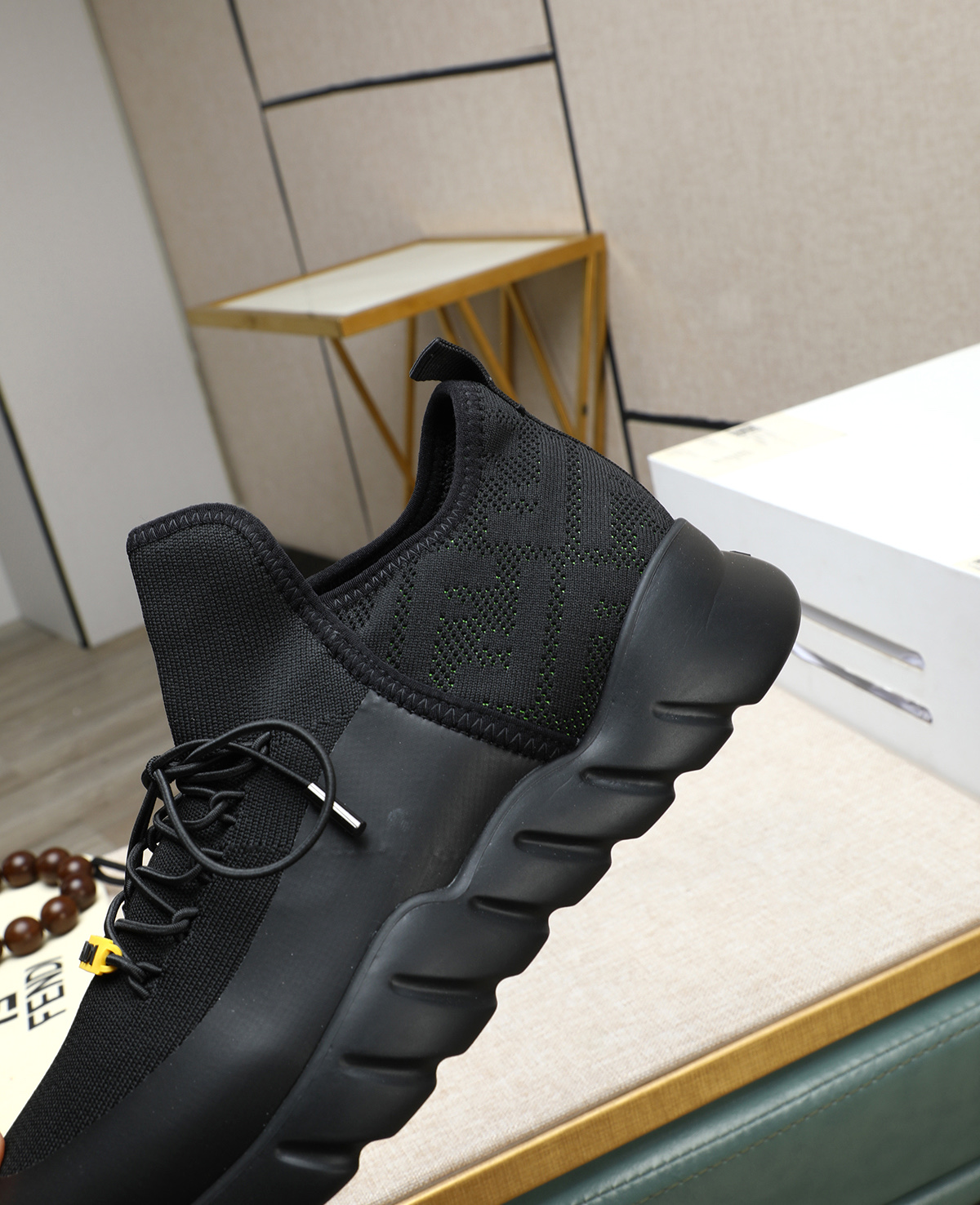 Fendi Tag Men's Black Tech Mesh Sneakers with Neoprene Details 9 i1744188164297 5974 0 7