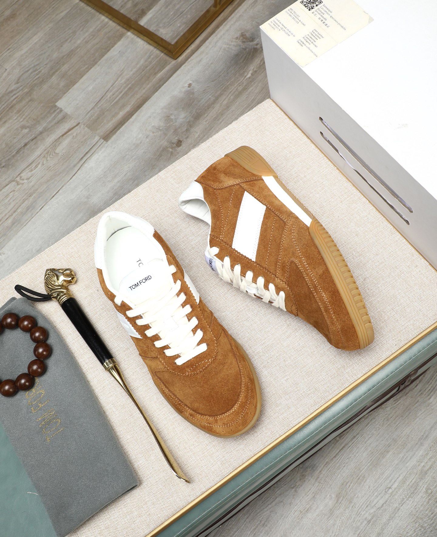 Tom Ford Men's Suede Casual Sneakers with White Stripe - Comfortable & Stylish 4 i1744613627665 8727 0 2