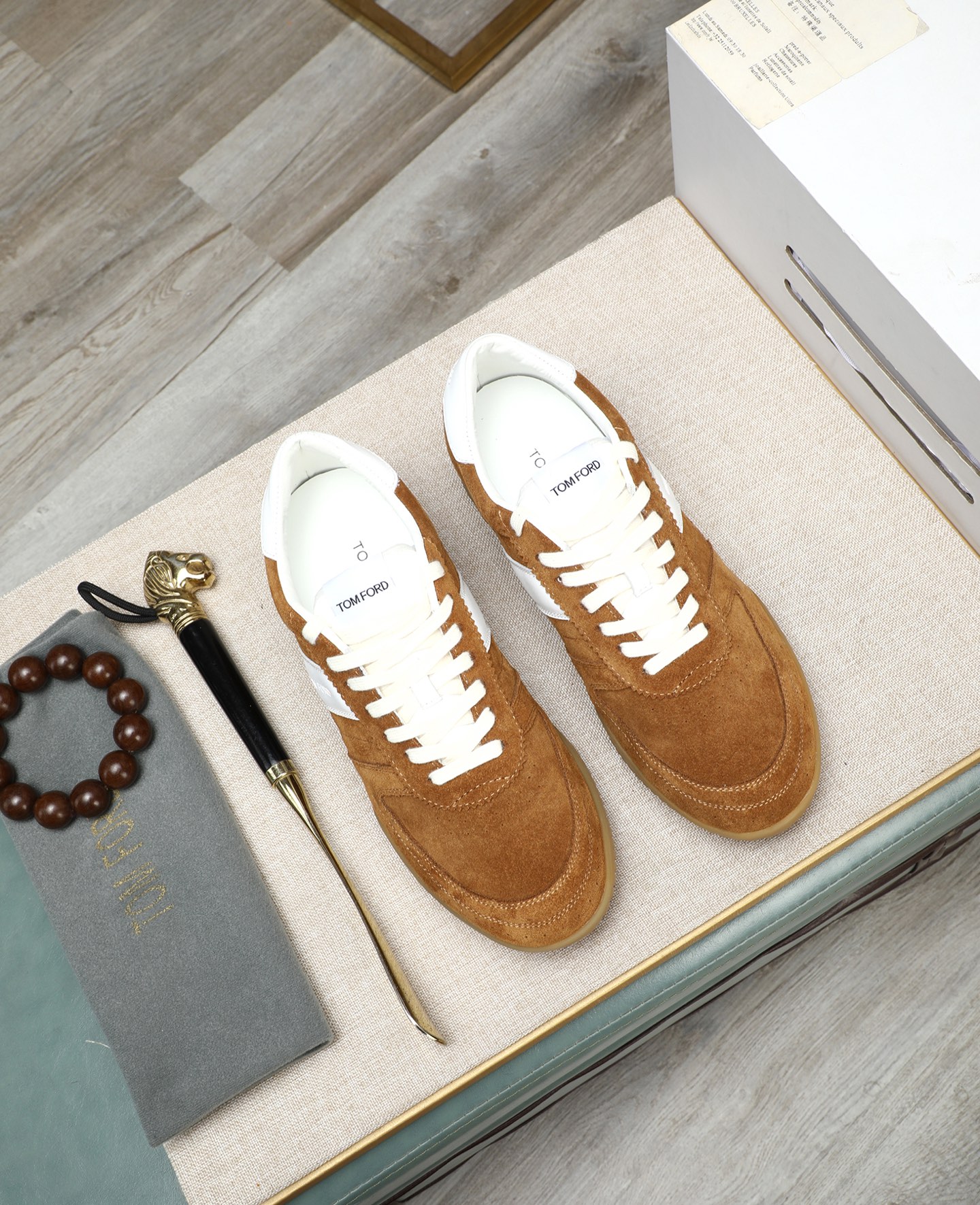 Tom Ford Men's Suede Casual Sneakers with White Stripe - Comfortable & Stylish 3 i1744613627703 4813 0 1