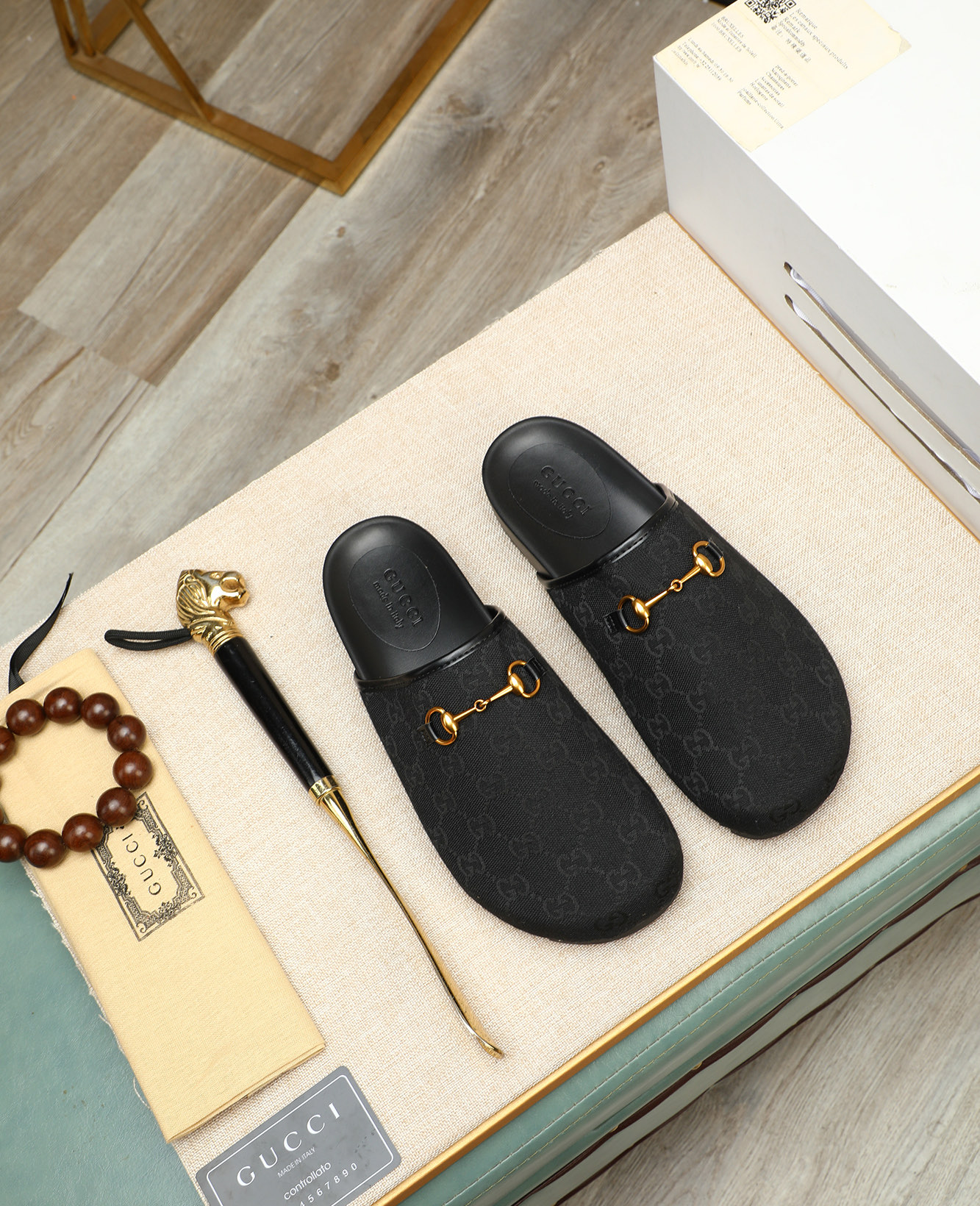 Gucci Men's Leather Mules with Horsebit Detail - Black, Sizes 38-44 1 Gucci Men's Leather Mules with Horsebit Detail - Black, Sizes 38-44