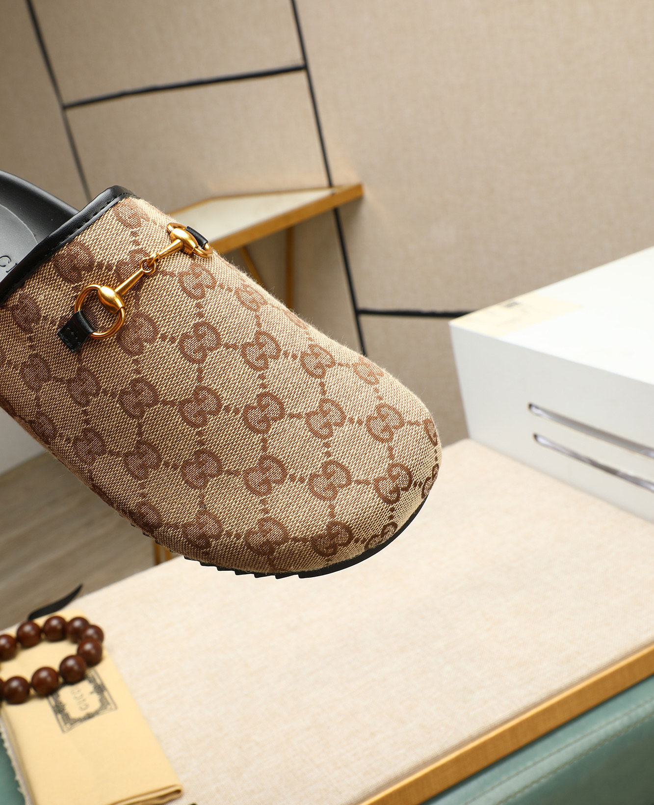 Gucci Men's Mules in Beige GG Canvas with Horsebit Detail, Size 38-44 8 i1744789709120 6803 0 6