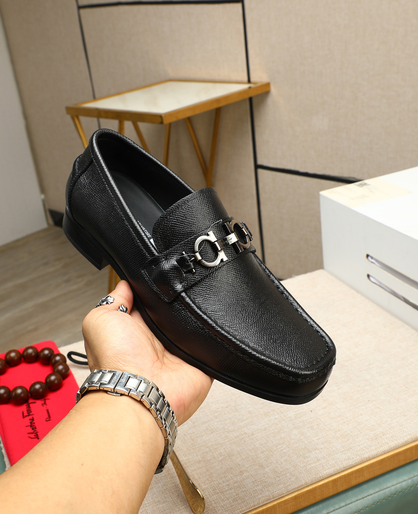 Salvatore Ferragamo Men's Leather Loafers, Classic Elegant Style, Black 6 i1744790164794 9397 0 4