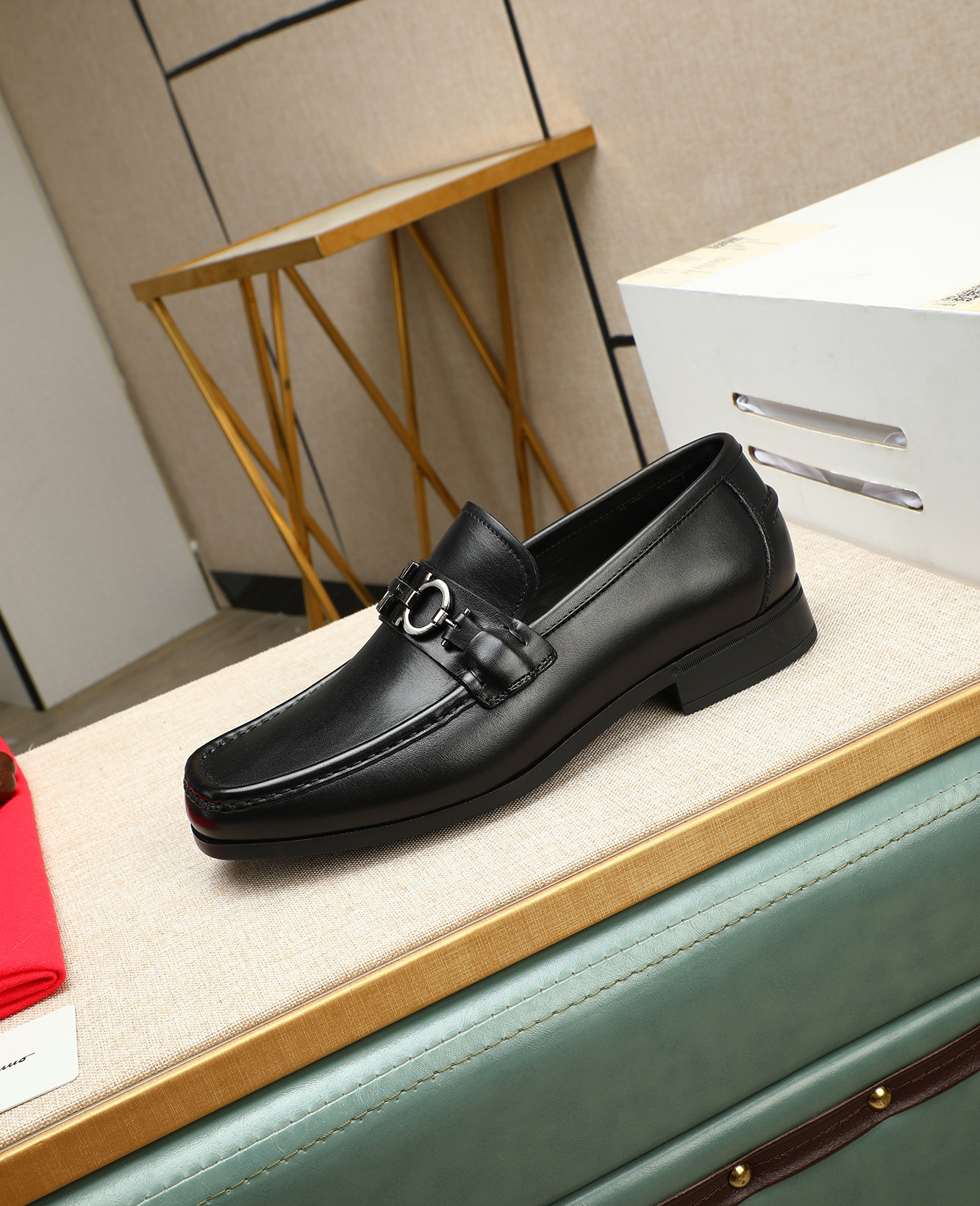 Salvatore Ferragamo Men's Black Leather Loafers with Metal Buckle Detail 7 i1744790211112 5591 0 5