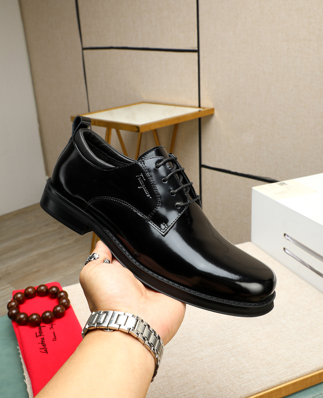 Ferragamo Men's Formal Leather Dress Shoes, Classic Elegance, Black, Sizes 38-45 6 i1744790456570 5689 0 4
