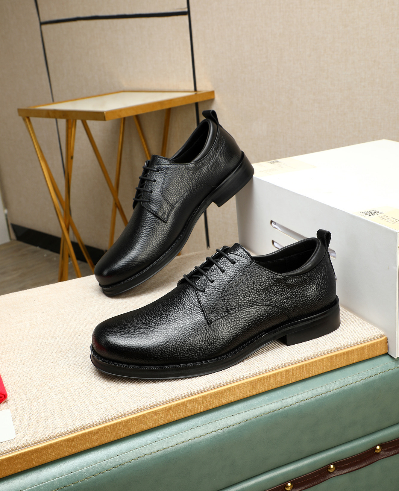 Ferragamo Men's Black Leather Dress Shoes, Classic Lace-up Style 1 Ferragamo Men's Black Leather Dress Shoes, Classic Lace-up Style