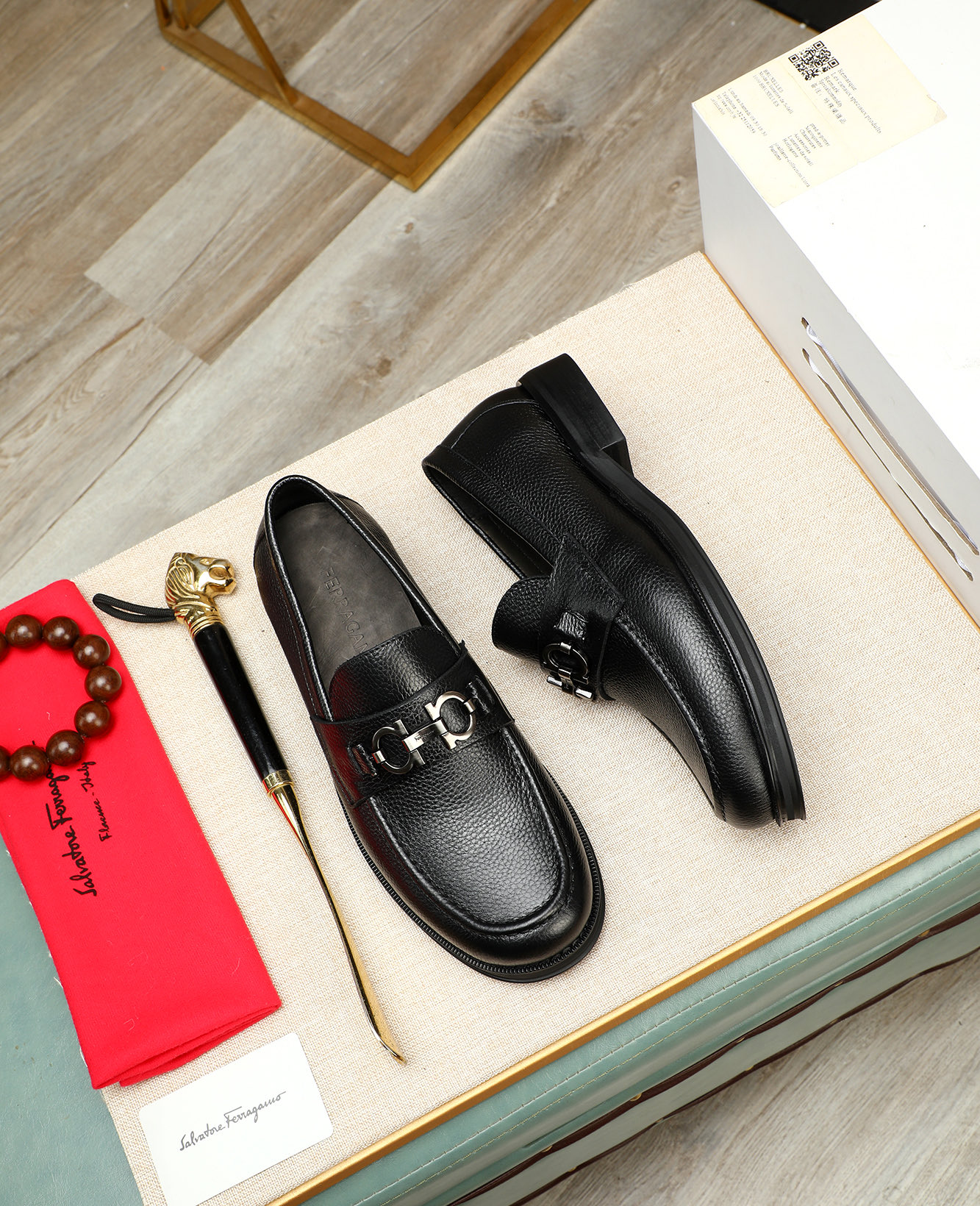 Salvatore Ferragamo Men's Black Leather Loafers Elegant Dress Shoes 3 i1744790533708 9480 0 1