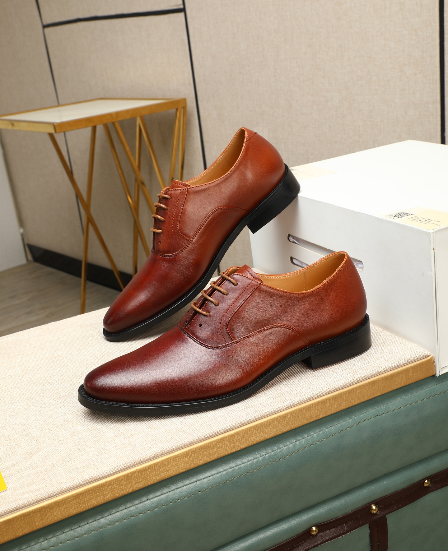 Louis Vuitton Men's Brown Leather Lace-Up Oxford Dress Shoes, Size 38-44 4 i1745221439618 777 0 2