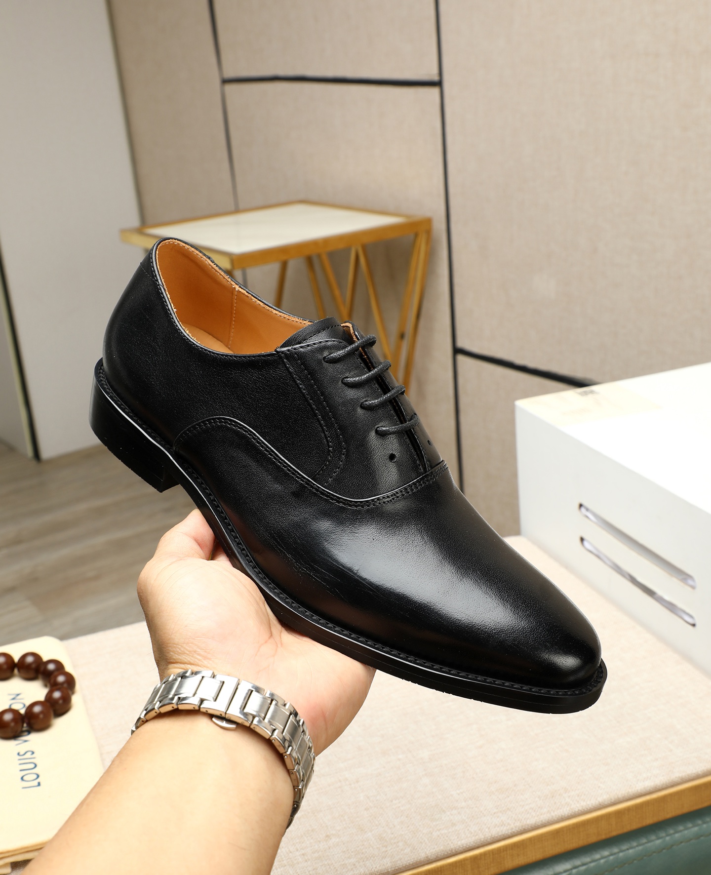 Louis Vuitton Black Leather Formal Oxford Dress Shoes for Men - Size 38-44 6 i1745221451542 568 0 4