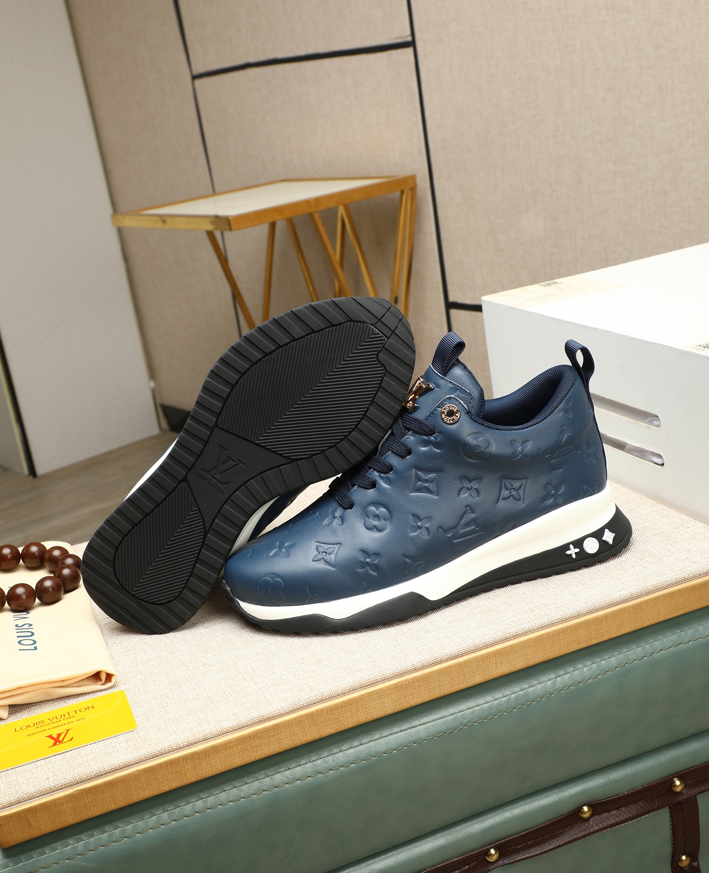 Louis Vuitton Fashion Sneakers for Men, Calf Leather, Blue, Size 39-44 6 i1745221529729 7799 0 4